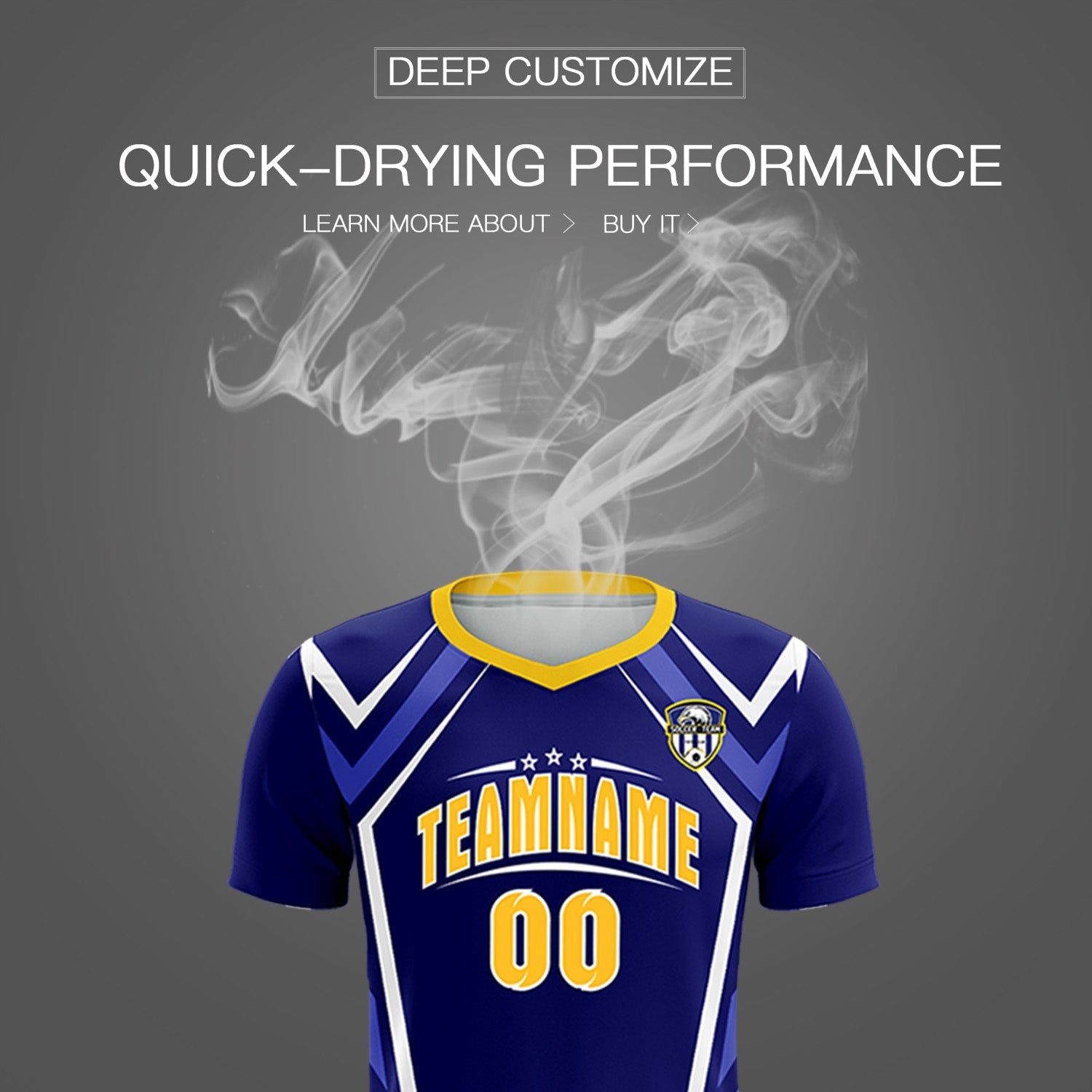 Custom Royal Abstract Breathable Football Kit Jersey