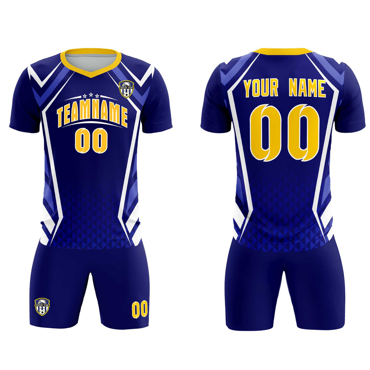 Custom Royal Abstract Breathable Football Kit Jersey