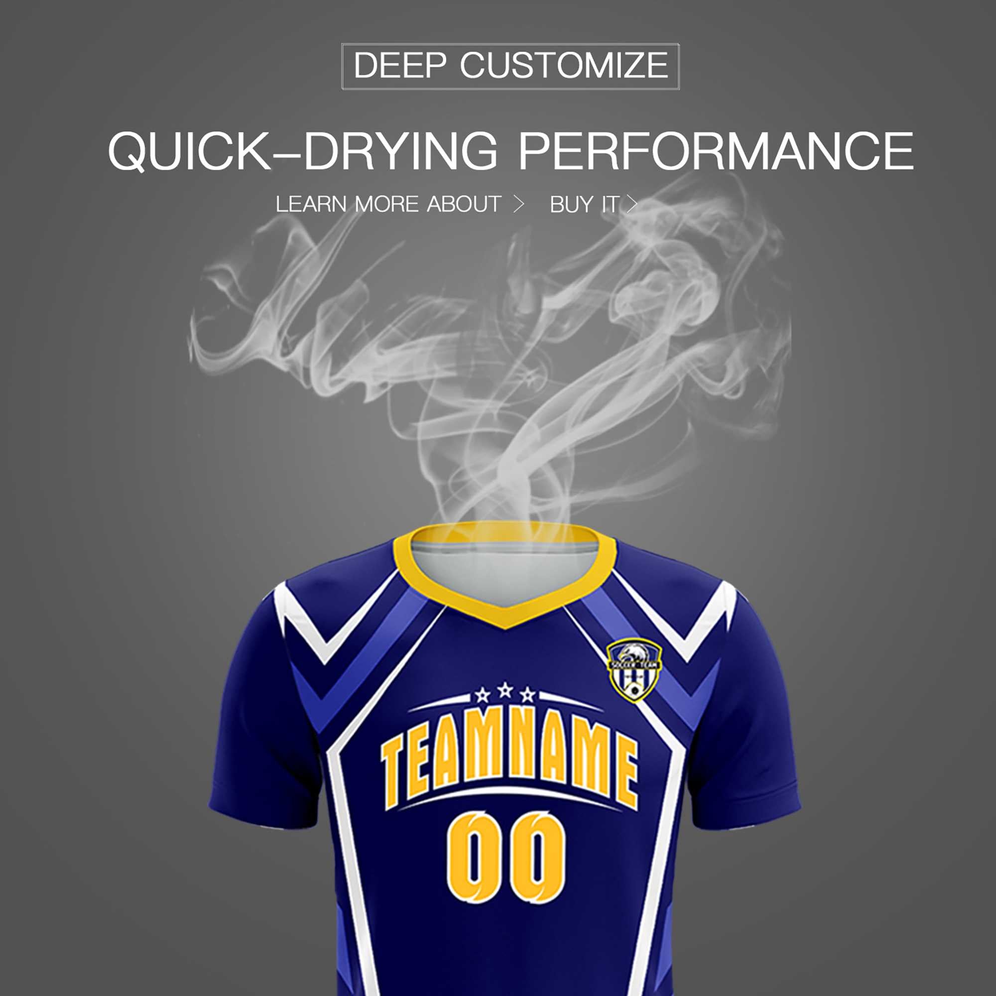 Custom Royal Abstract Breathable Football Kit Jersey