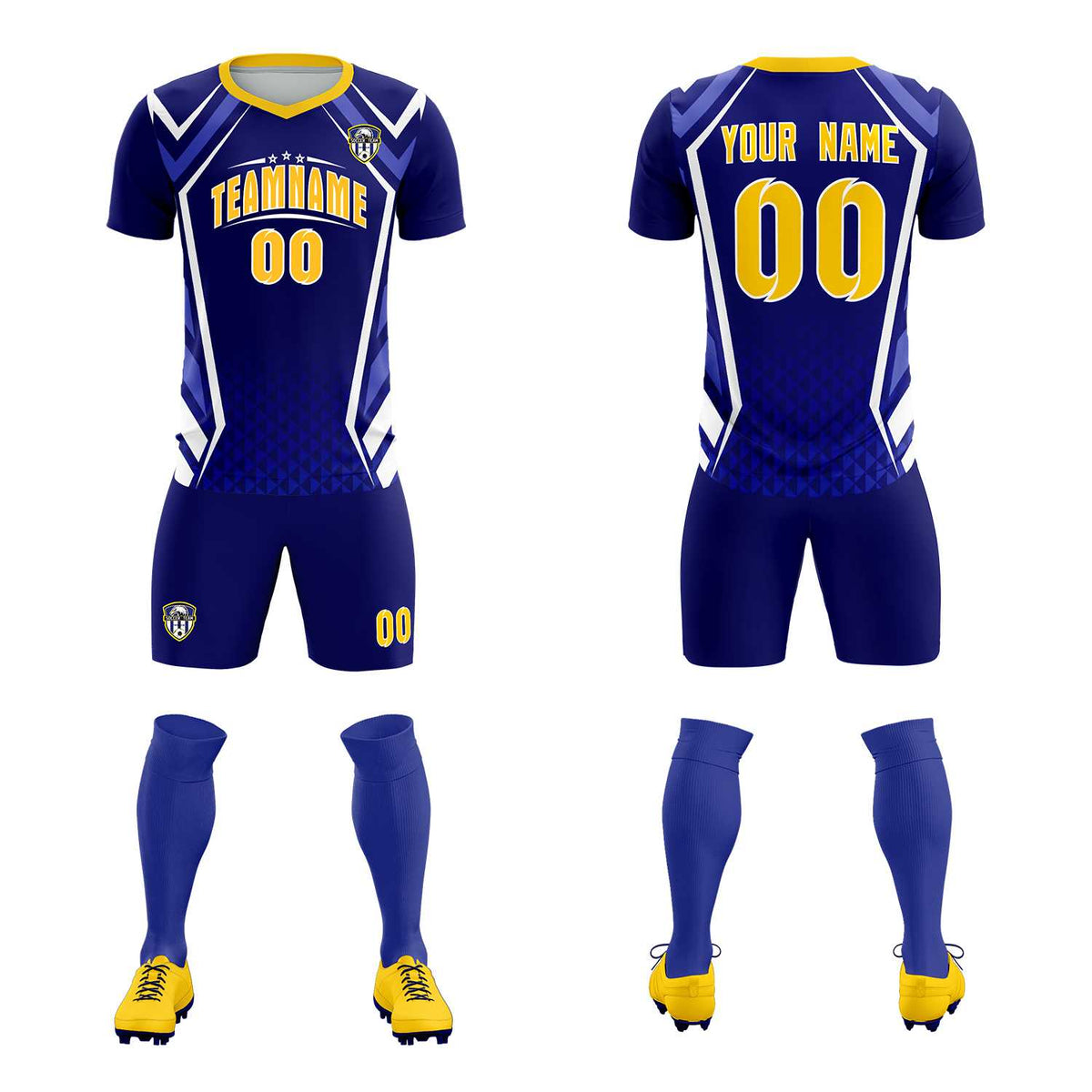 Custom Royal Abstract Breathable Football Kit Jersey