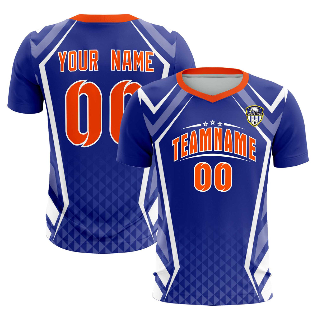 Custom Royal Abstract Breathable Football Kit Jersey
