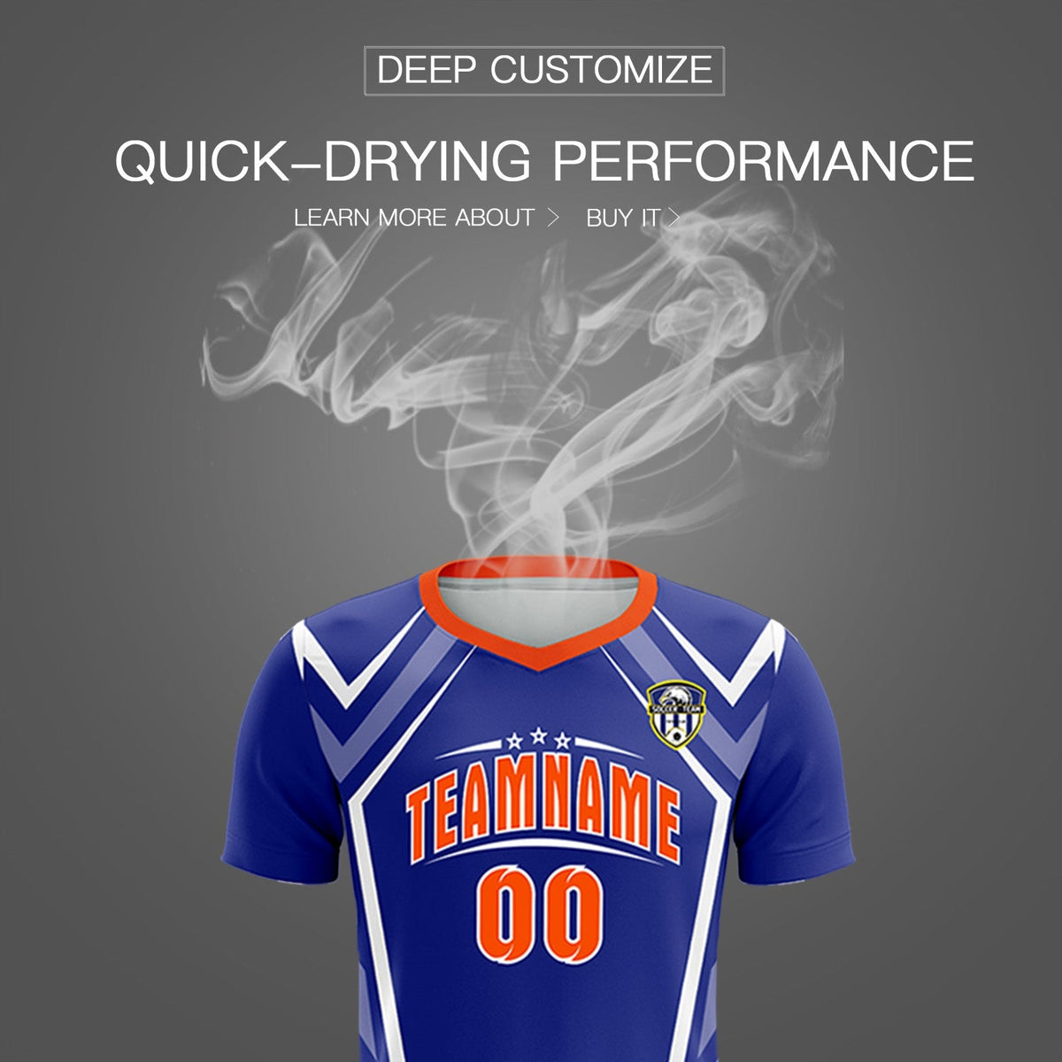 Custom Royal Abstract Breathable Football Kit Jersey