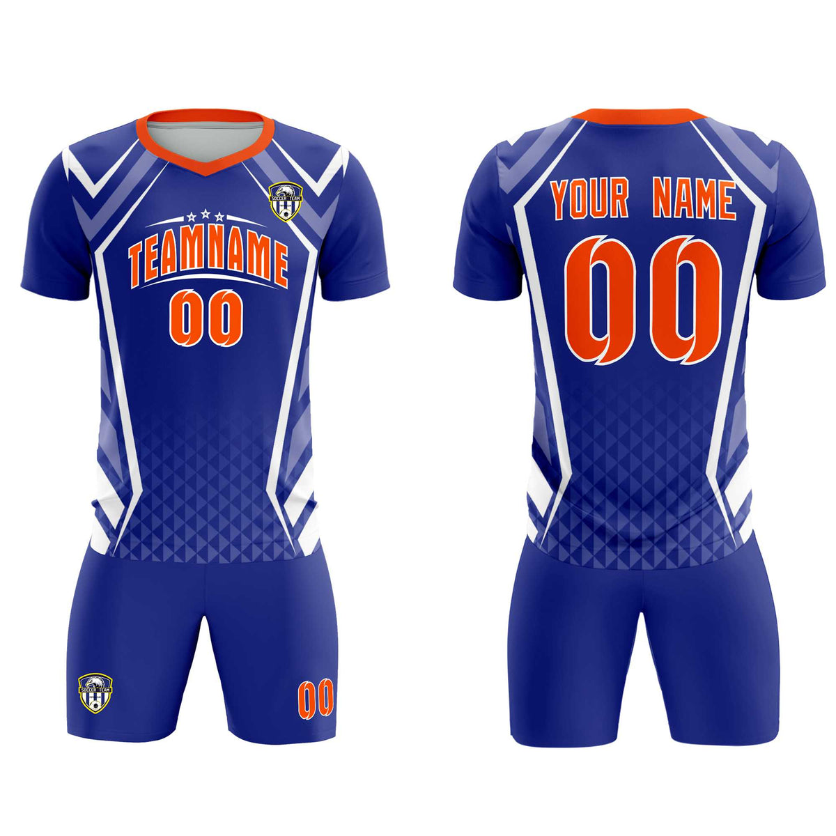 Custom Royal Abstract Breathable Football Kit Jersey
