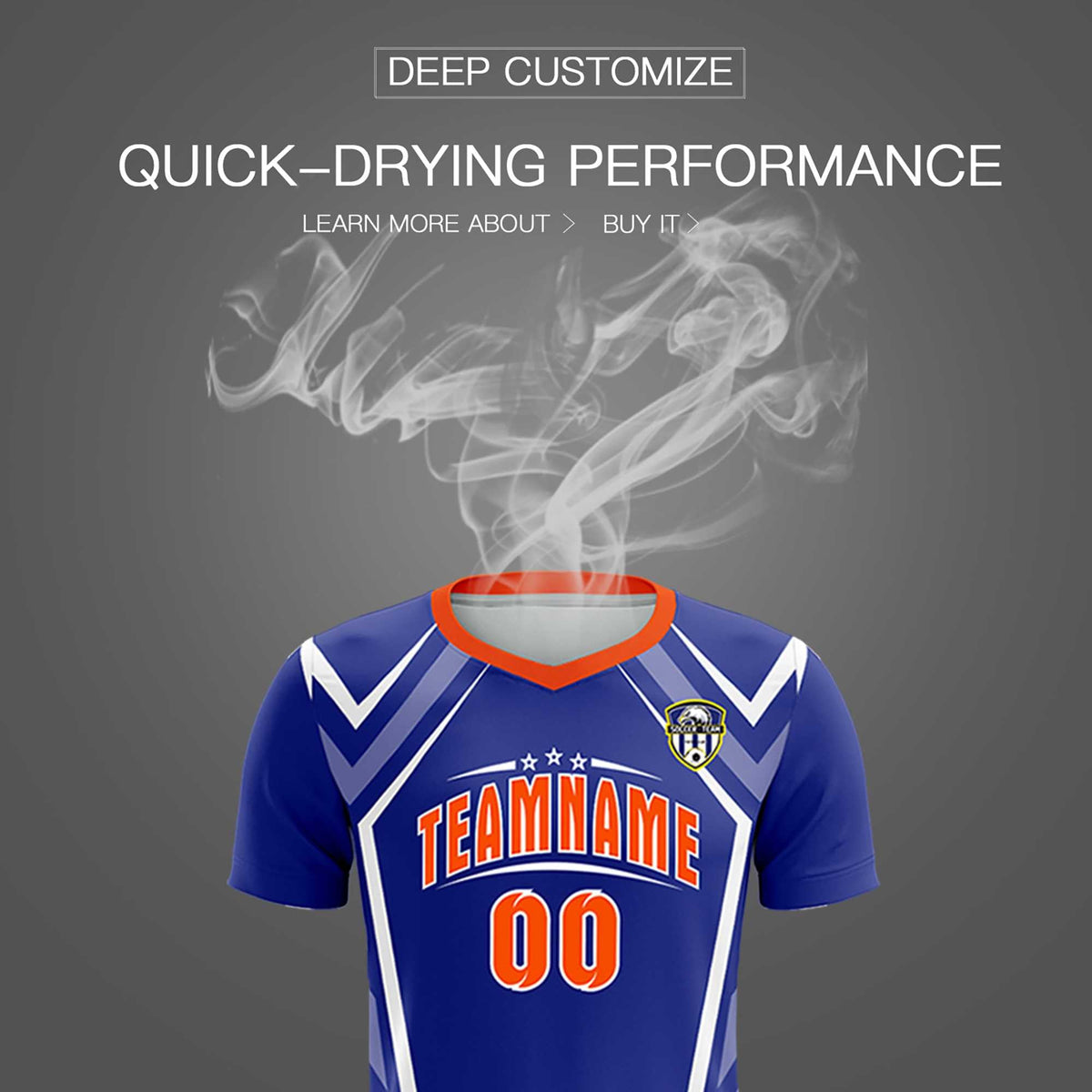 Custom Royal Abstract Breathable Football Kit Jersey