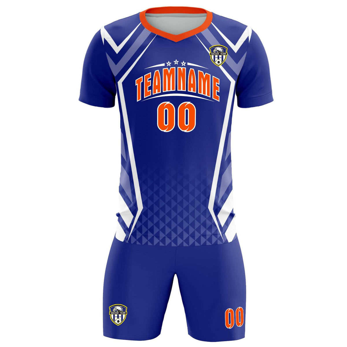 Custom Royal Abstract Breathable Football Kit Jersey