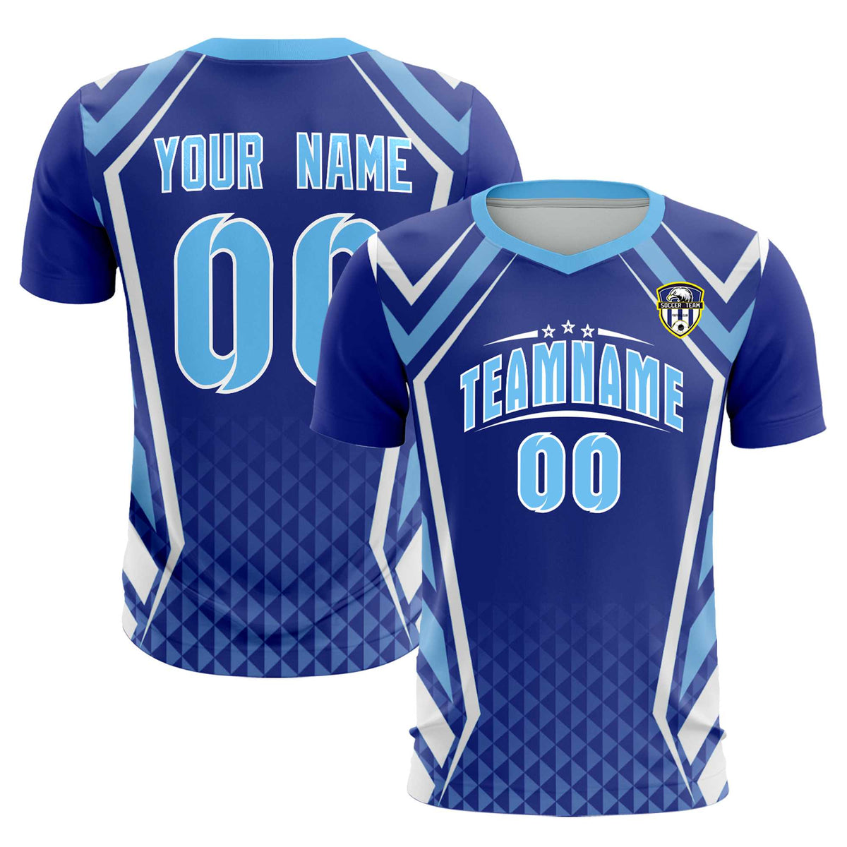 Custom Royal Abstract Breathable Football Kit Jersey