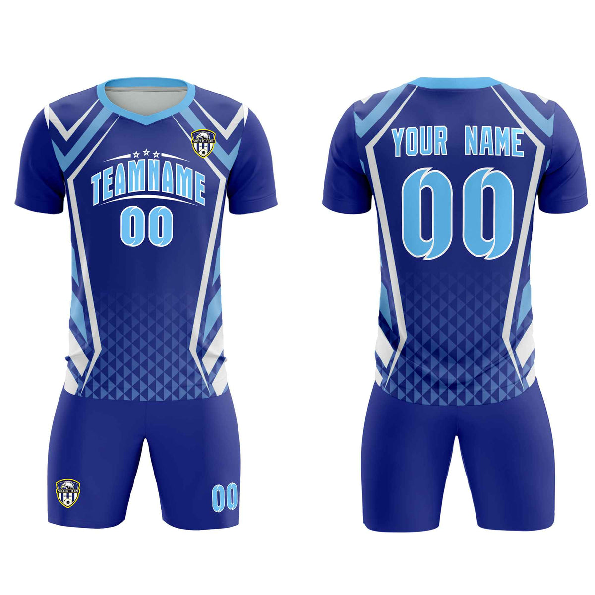 Custom Royal Abstract Breathable Football Kit Jersey