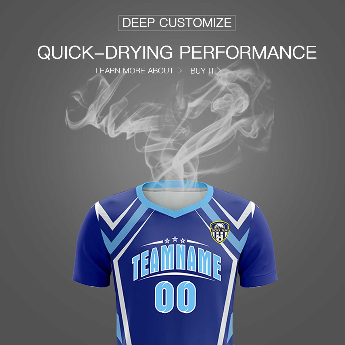 Custom Royal Abstract Breathable Football Kit Jersey