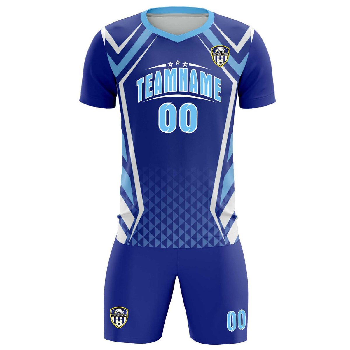 Custom Royal Abstract Breathable Football Kit Jersey