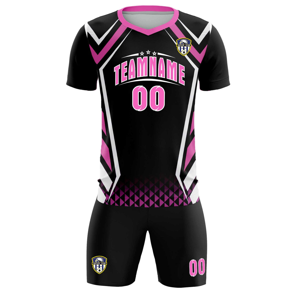 Custom Black Abstract Breathable Football Kit Jersey