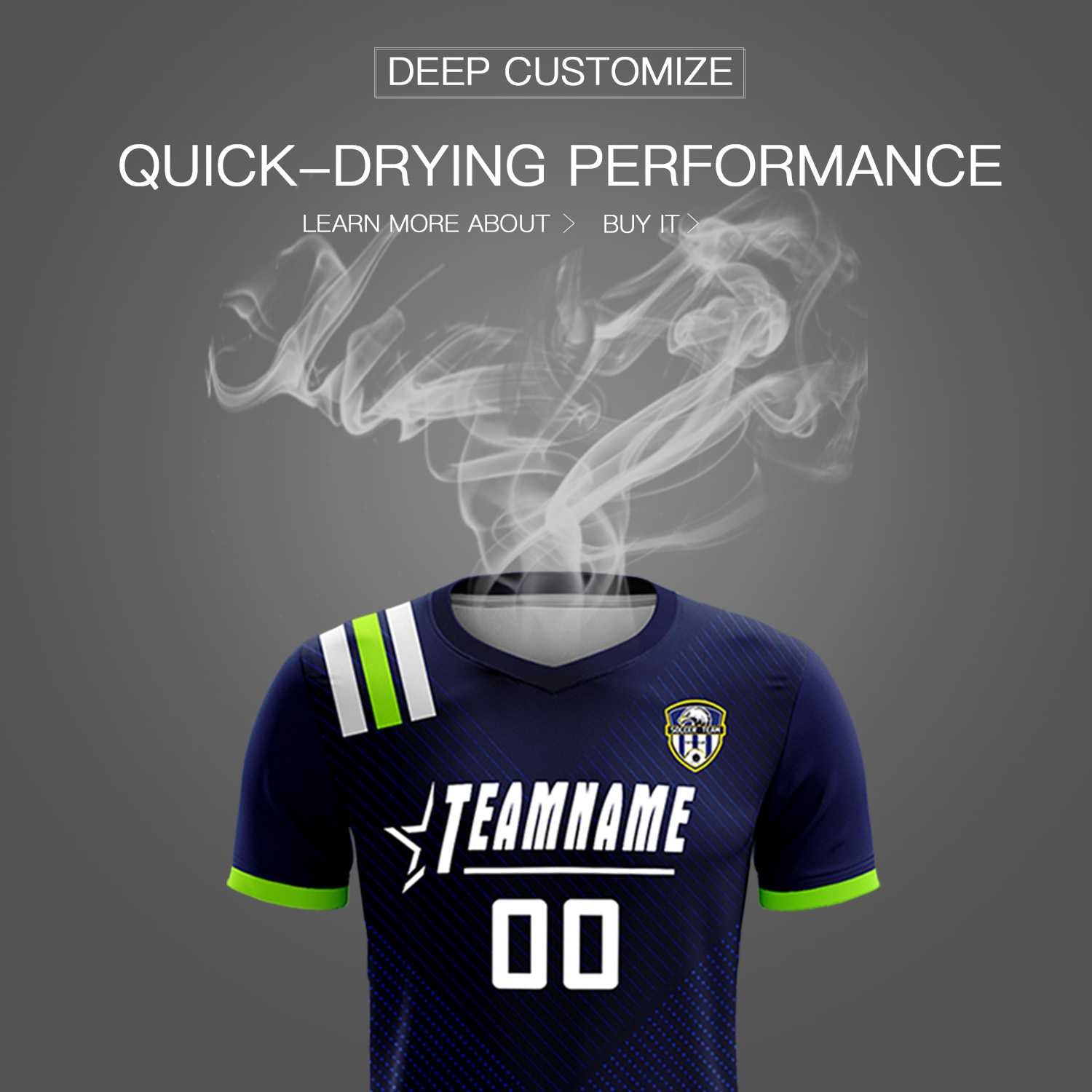 Custom Navy Striped Sportswear Football Kit Jersey For Adults