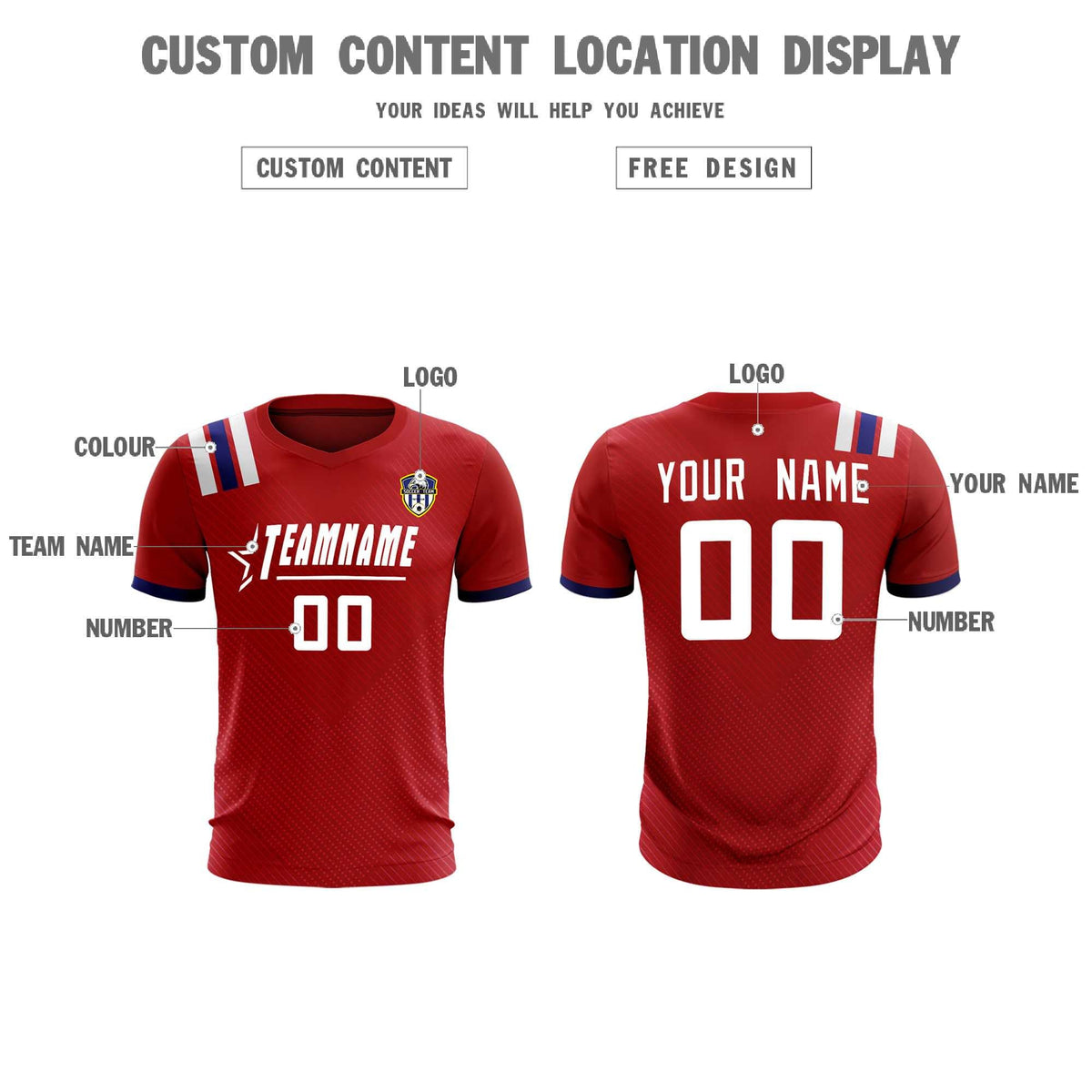 Custom Red Striped Sportswear Football Kit Jersey For Adults