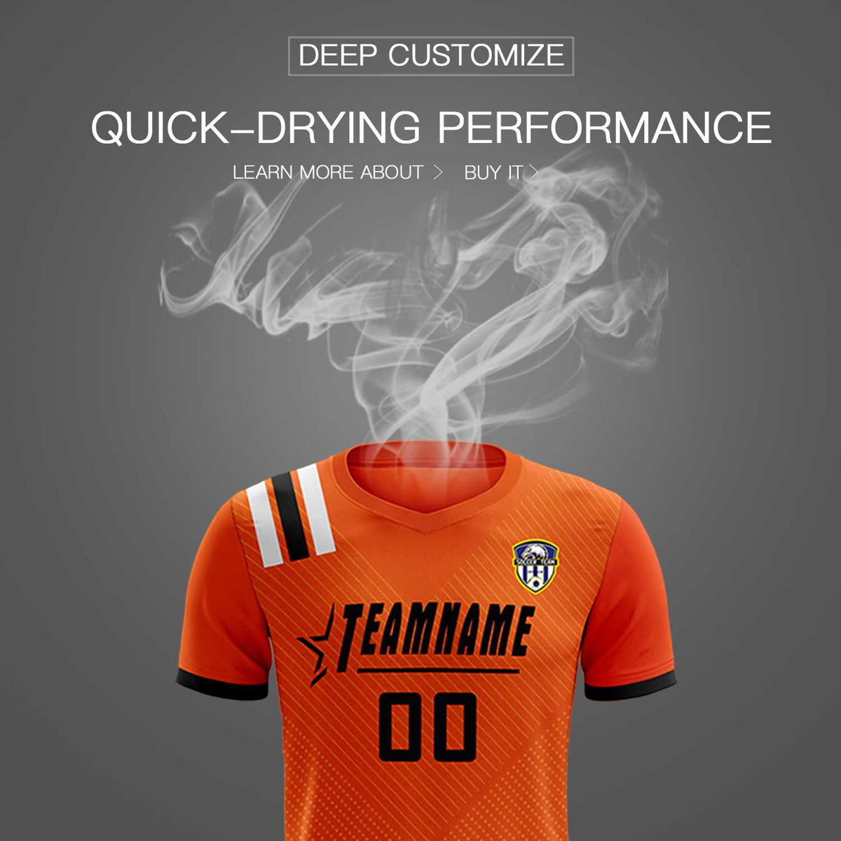 Custom Orange Striped Sportswear Football Kit Jersey For Adults