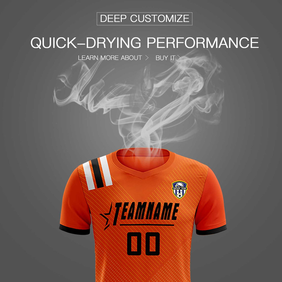 Custom Orange Striped Sportswear Football Kit Jersey For Adults