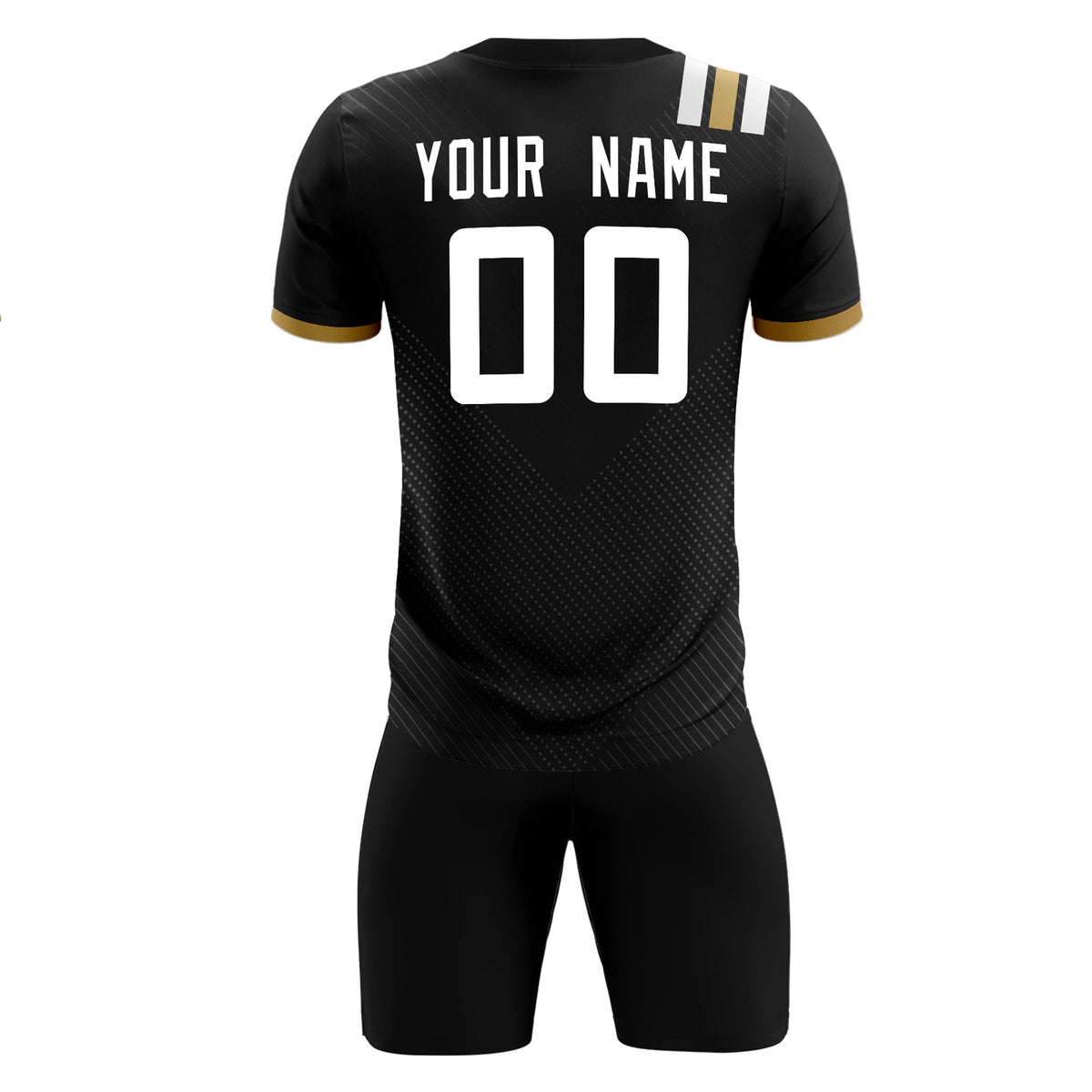 Custom Black Striped Sportswear Football Kit Jersey For Adults