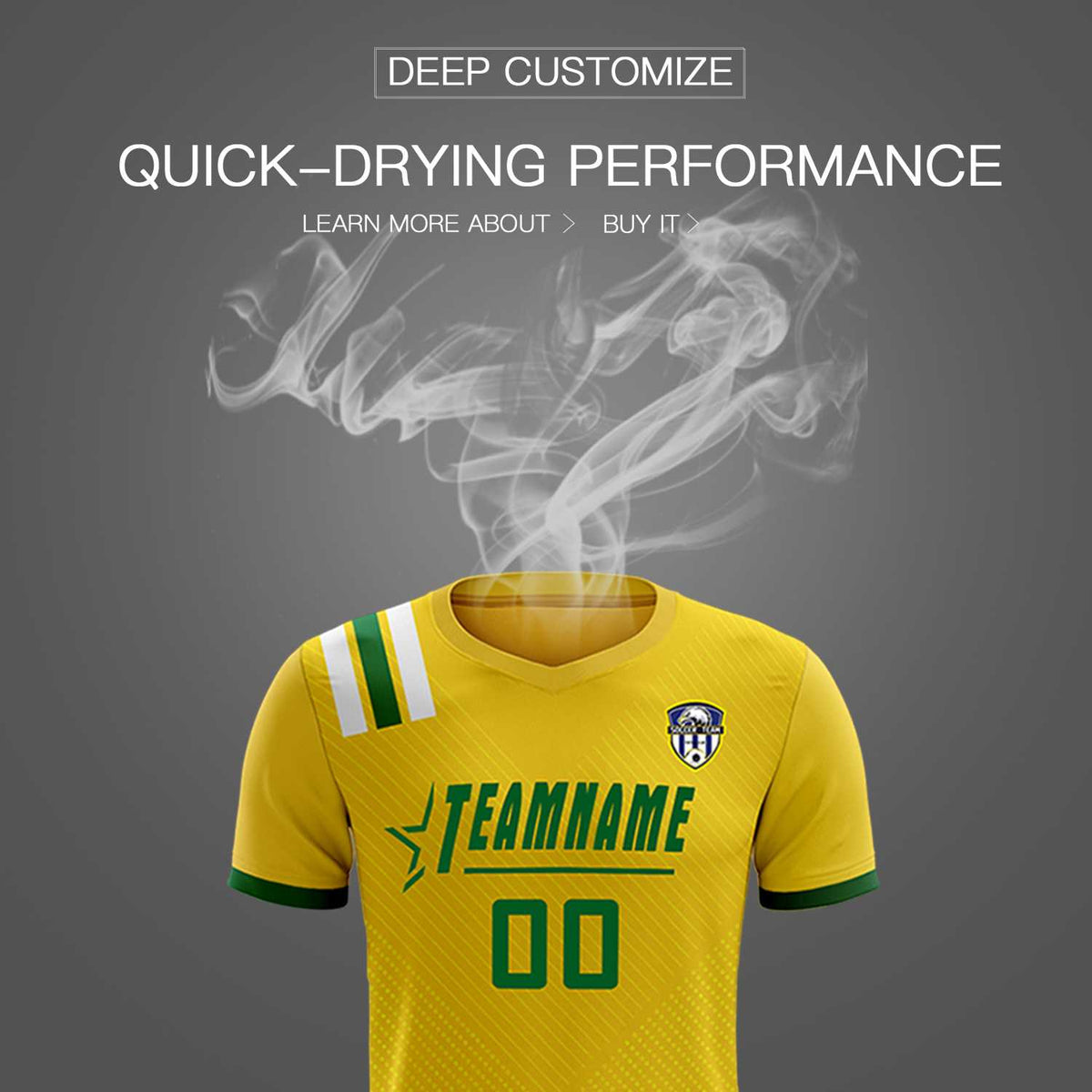 Custom Gold Striped Sportswear Football Kit Jersey For Adults