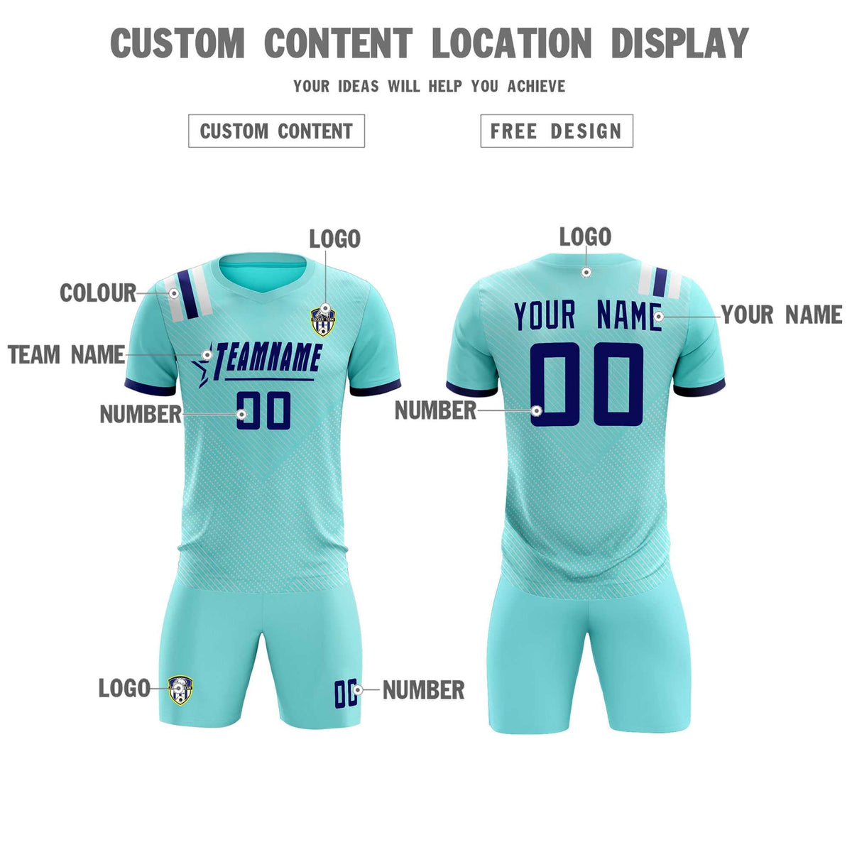 Custom Sky Blue Striped Sportswear Football Kit Jersey For Adults