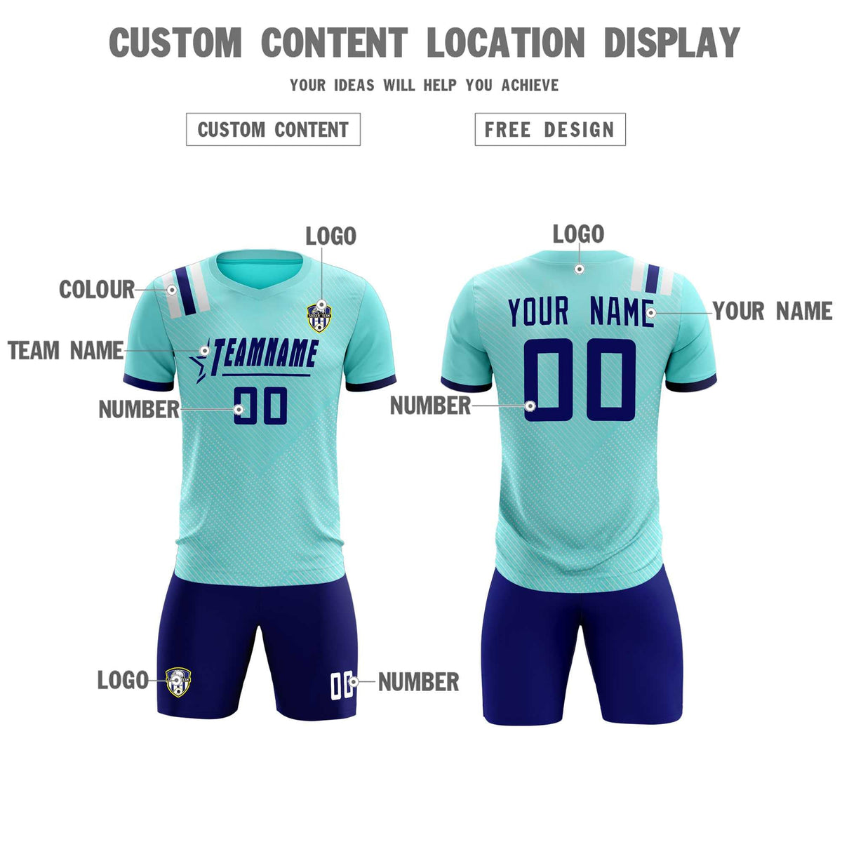 Custom Sky Blue Striped Sportswear Football Kit Jersey For Adults