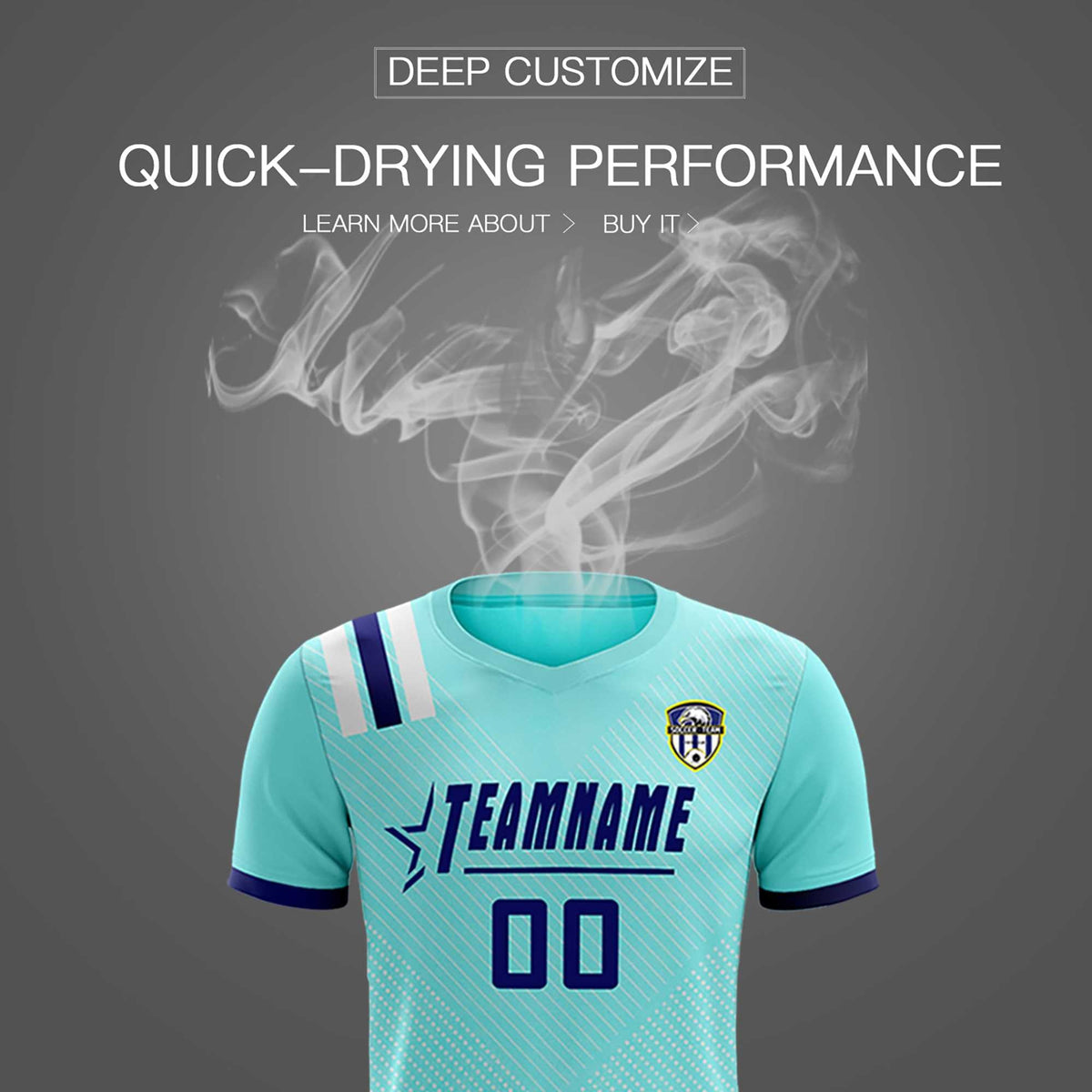 Custom Sky Blue Striped Sportswear Football Kit Jersey For Adults