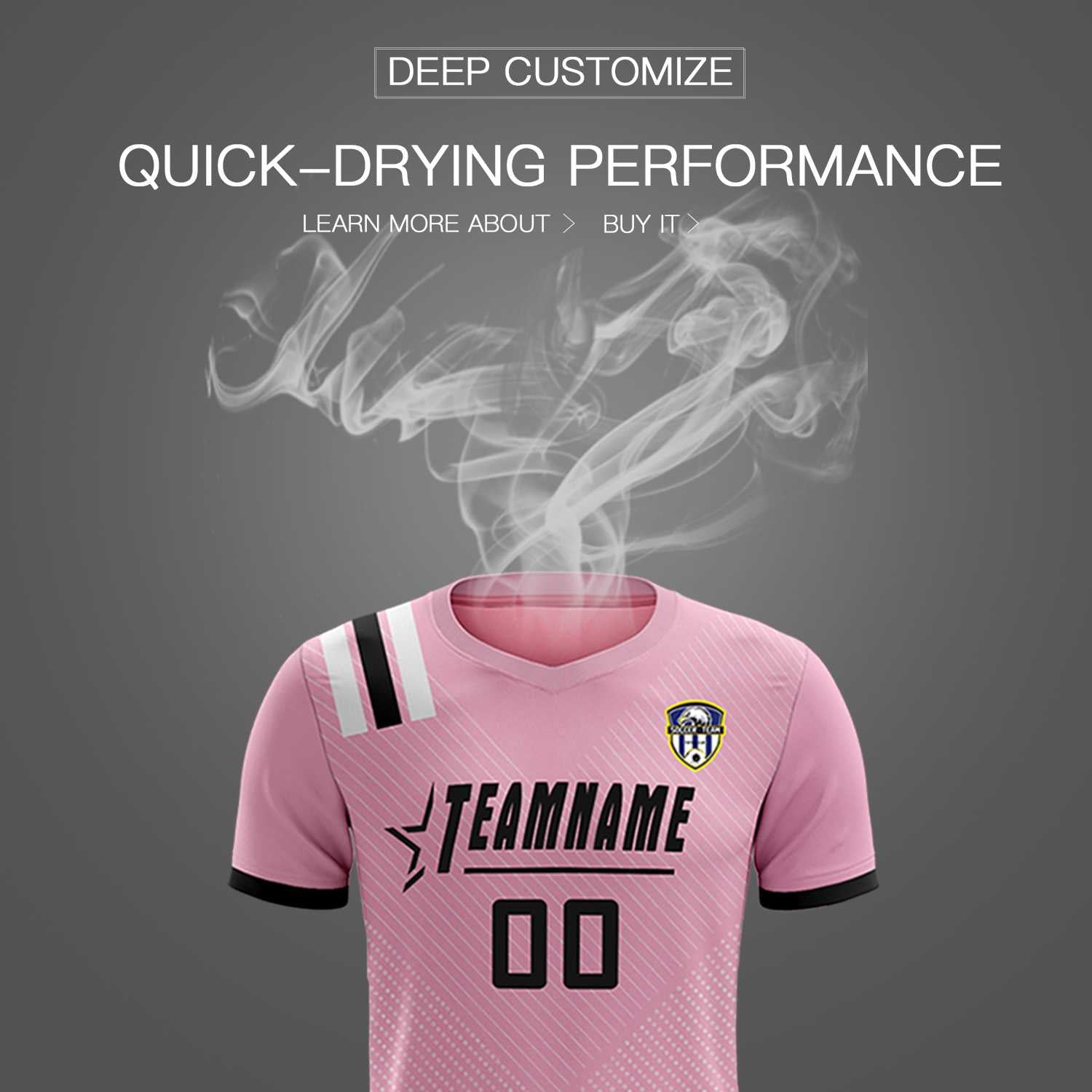 Custom Pink Striped Sportswear Football Kit Jersey For Adults