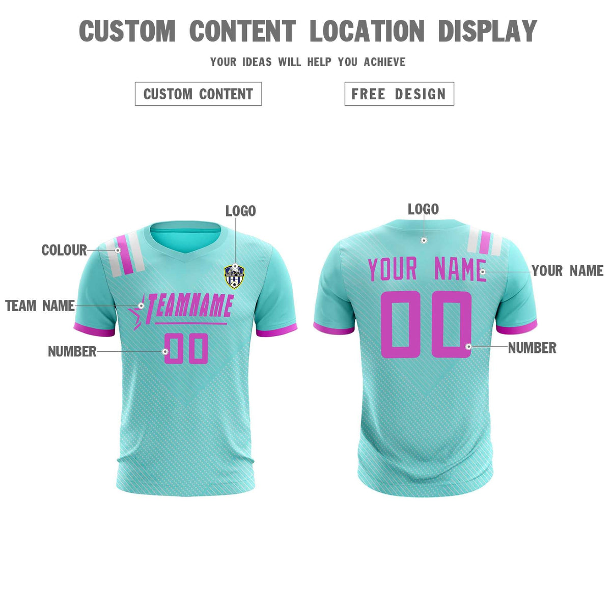 Custom Light Blue Striped Sportswear Football Kit Jersey For Adults