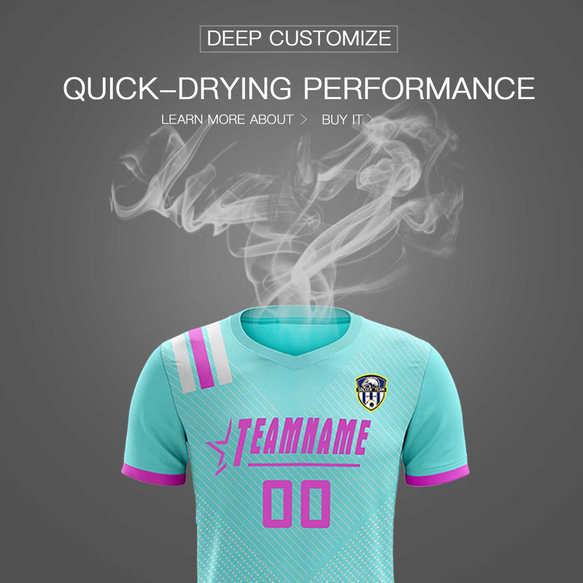 Custom Light Blue Striped Sportswear Football Kit Jersey For Adults