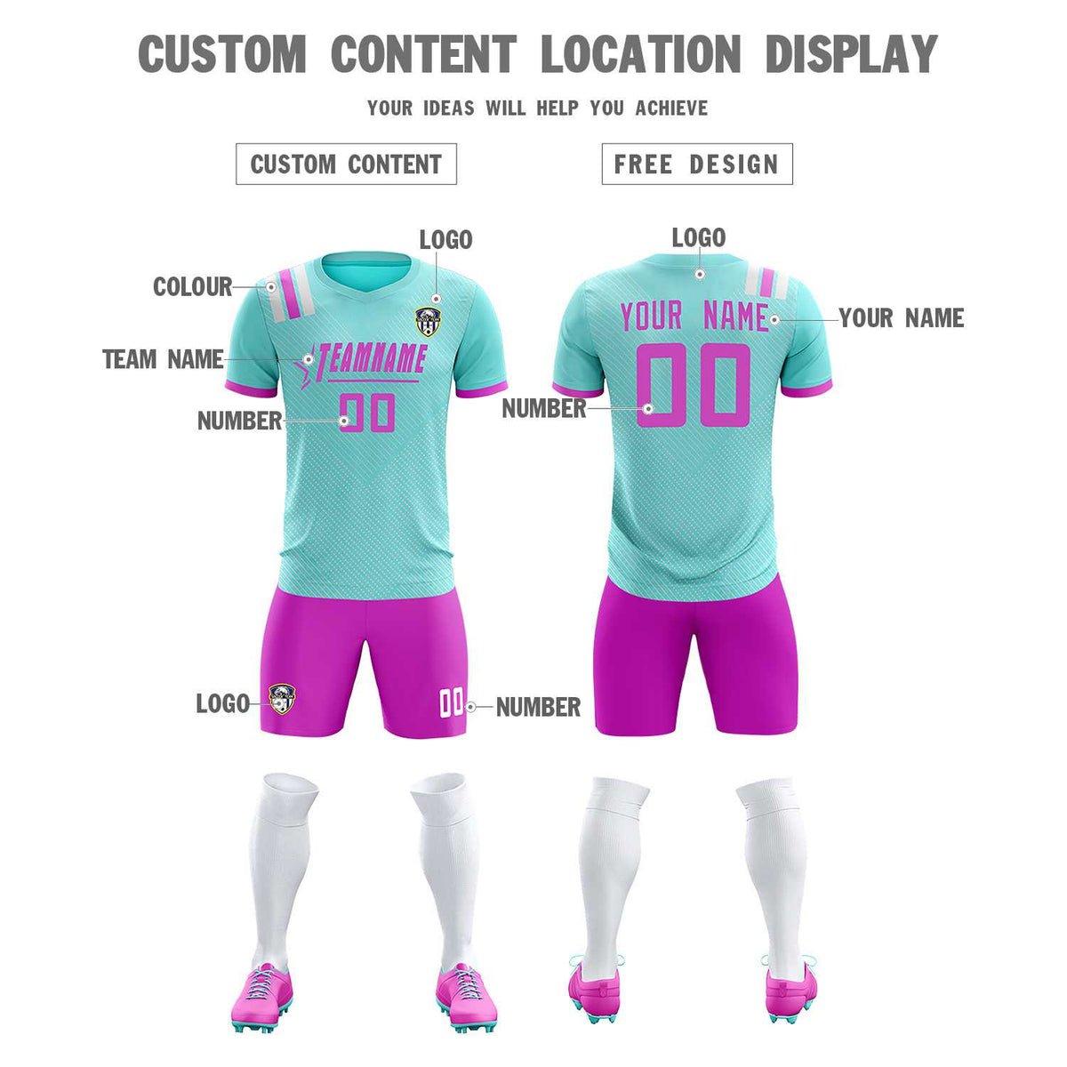 Custom Light Blue Striped Sportswear Football Kit Jersey For Adults