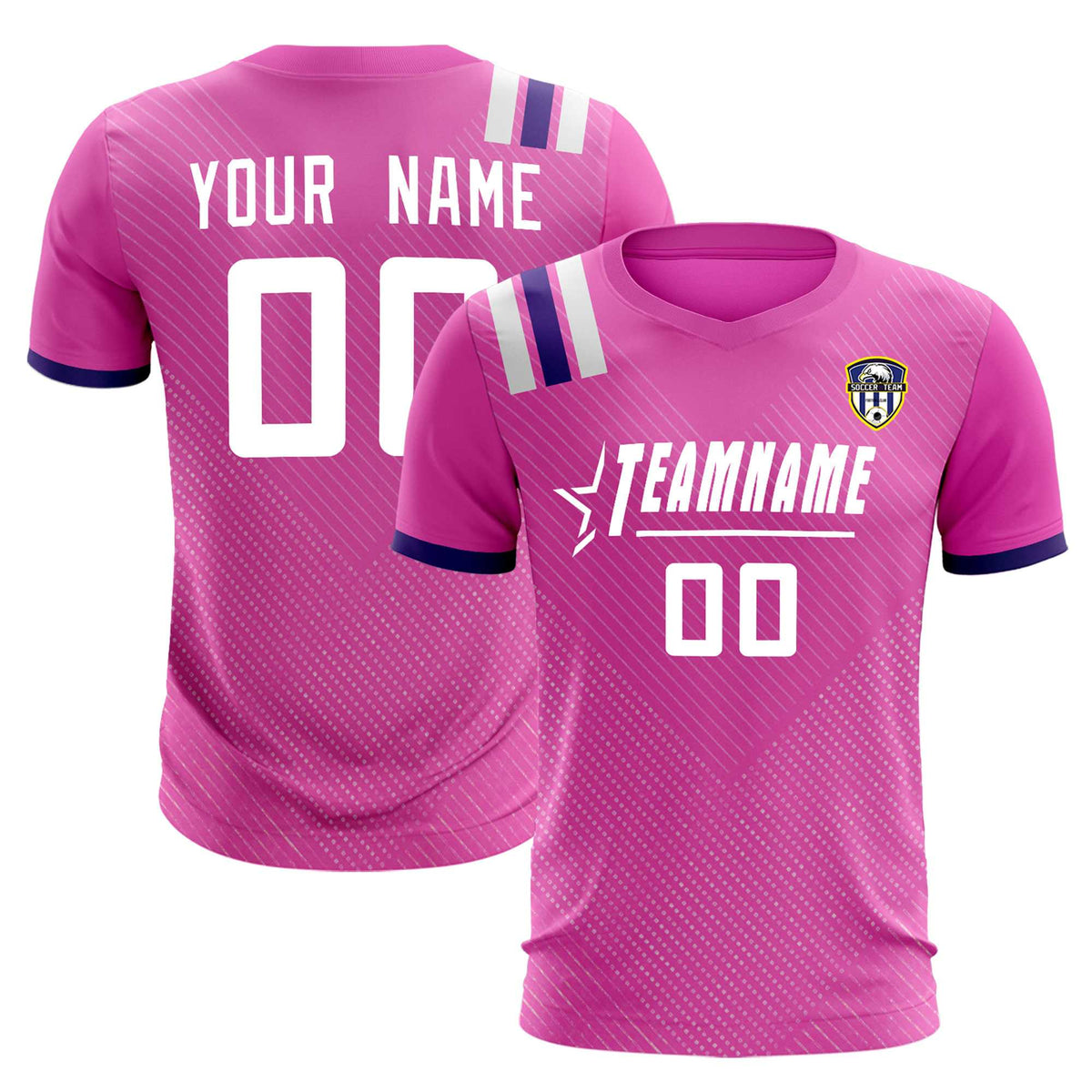 Custom Light Red Striped Sportswear Football Kit Jersey For Adults