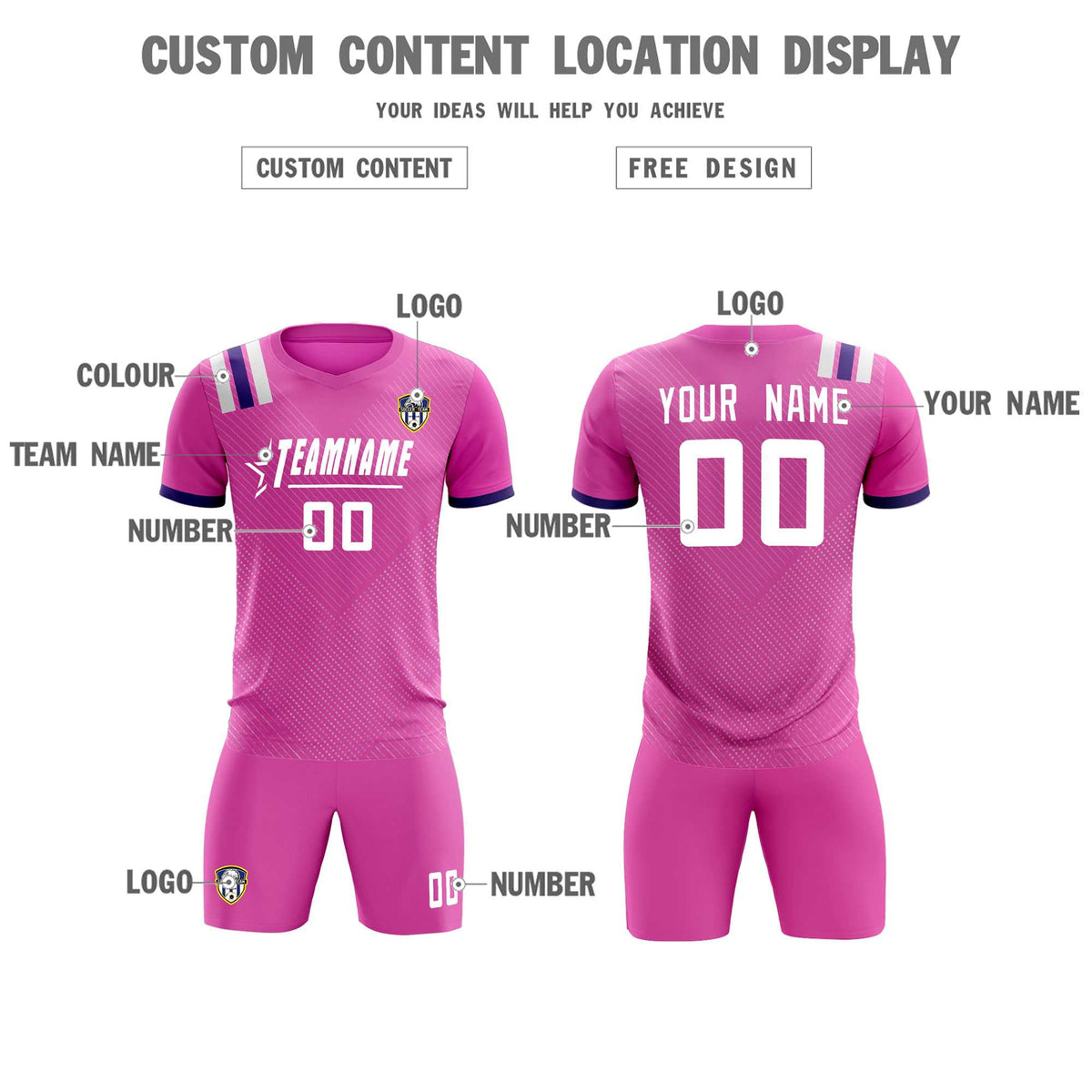 Custom Light Red Striped Sportswear Football Kit Jersey For Adults