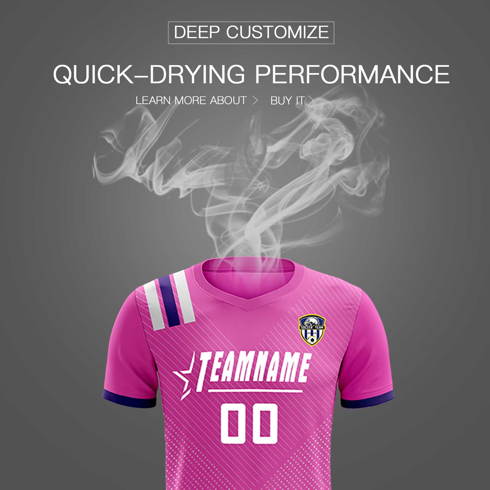 Custom Light Red Striped Sportswear Football Kit Jersey For Adults