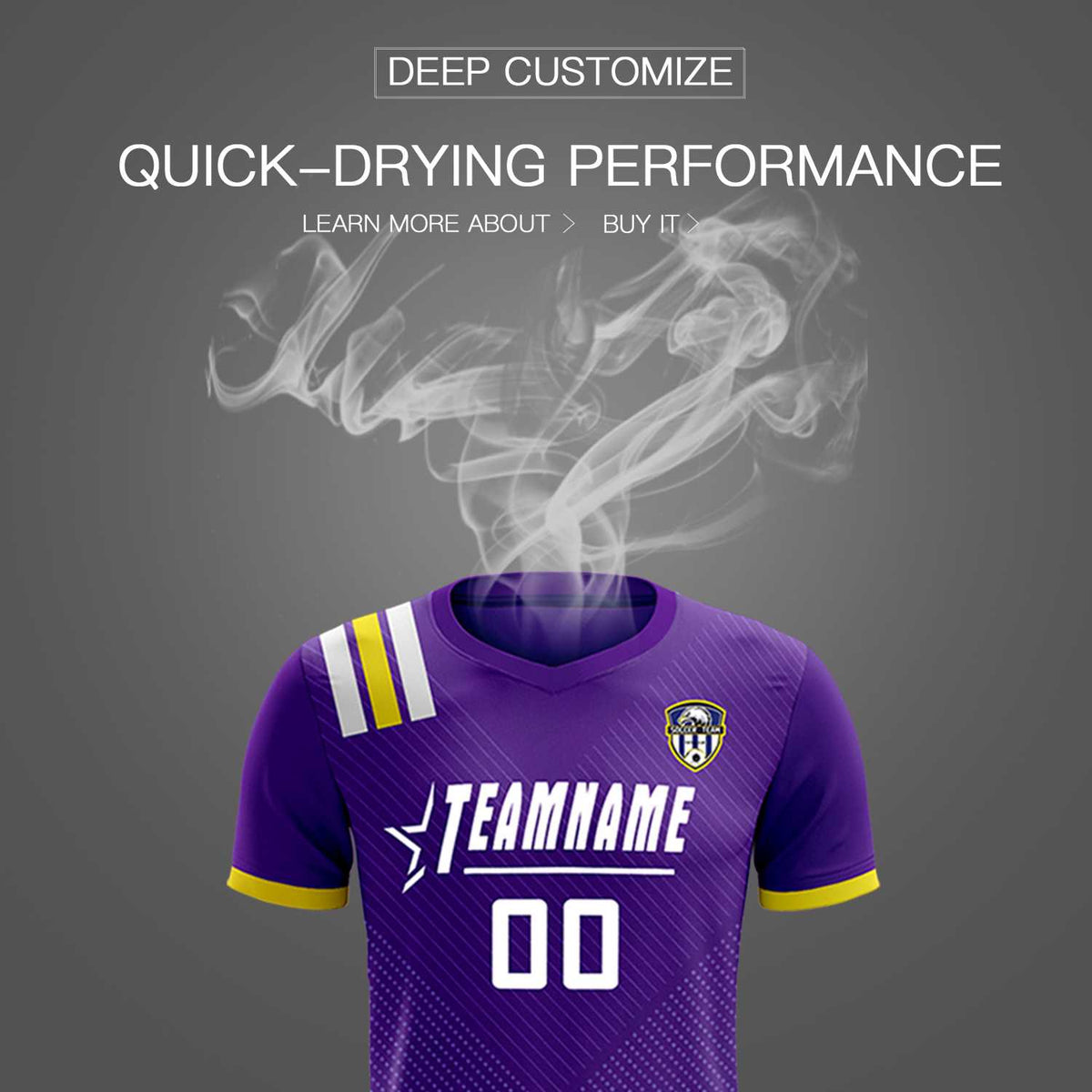Custom Purple Striped Sportswear Football Kit Jersey For Adults