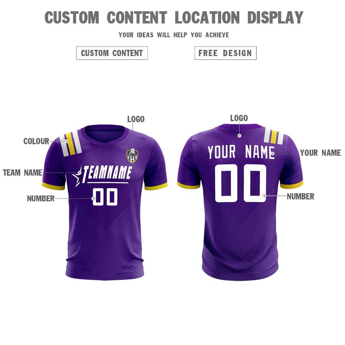 Custom Purple Striped Sportswear Football Kit Jersey For Adults