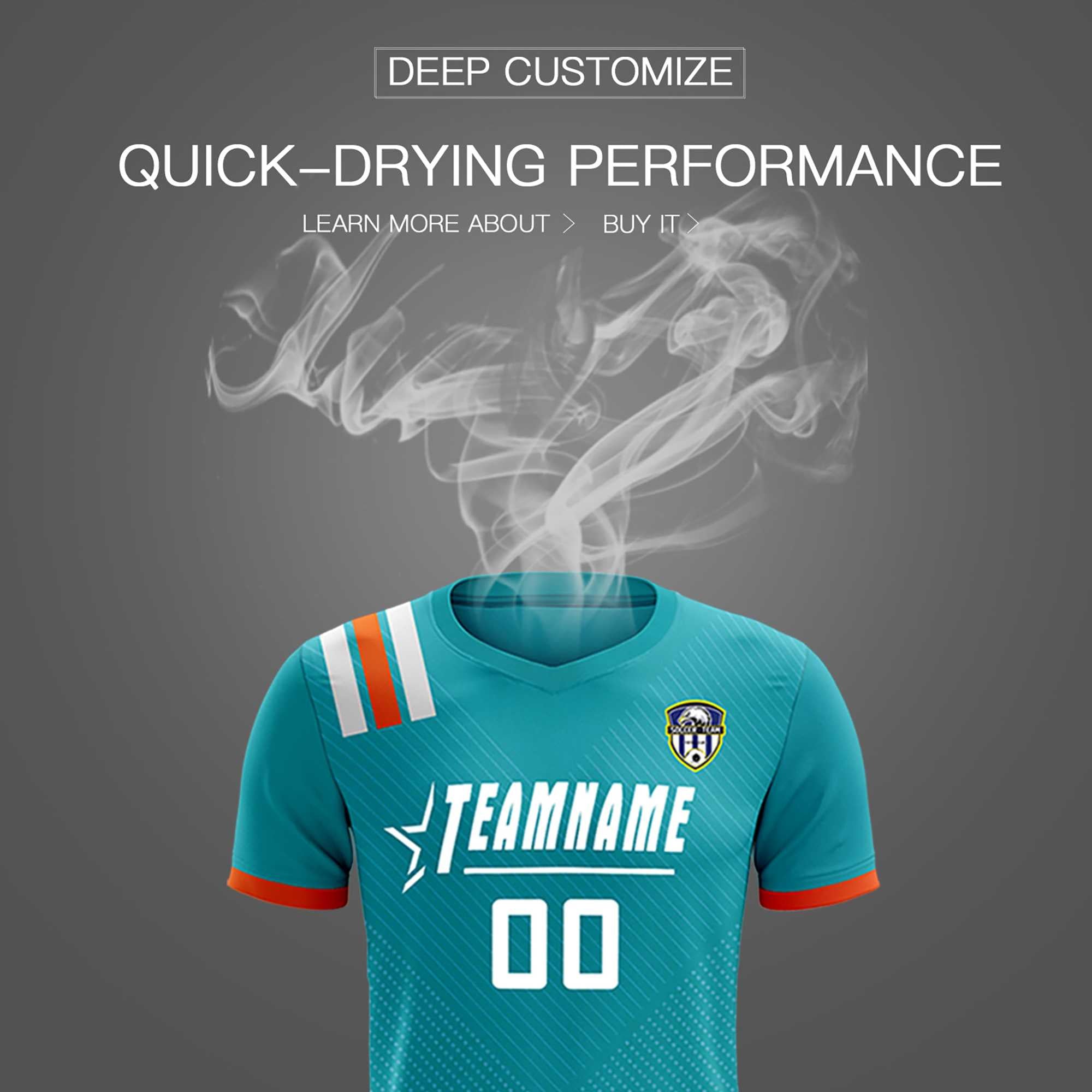 Custom Aqua Striped Sportswear Football Kit Jersey For Adults