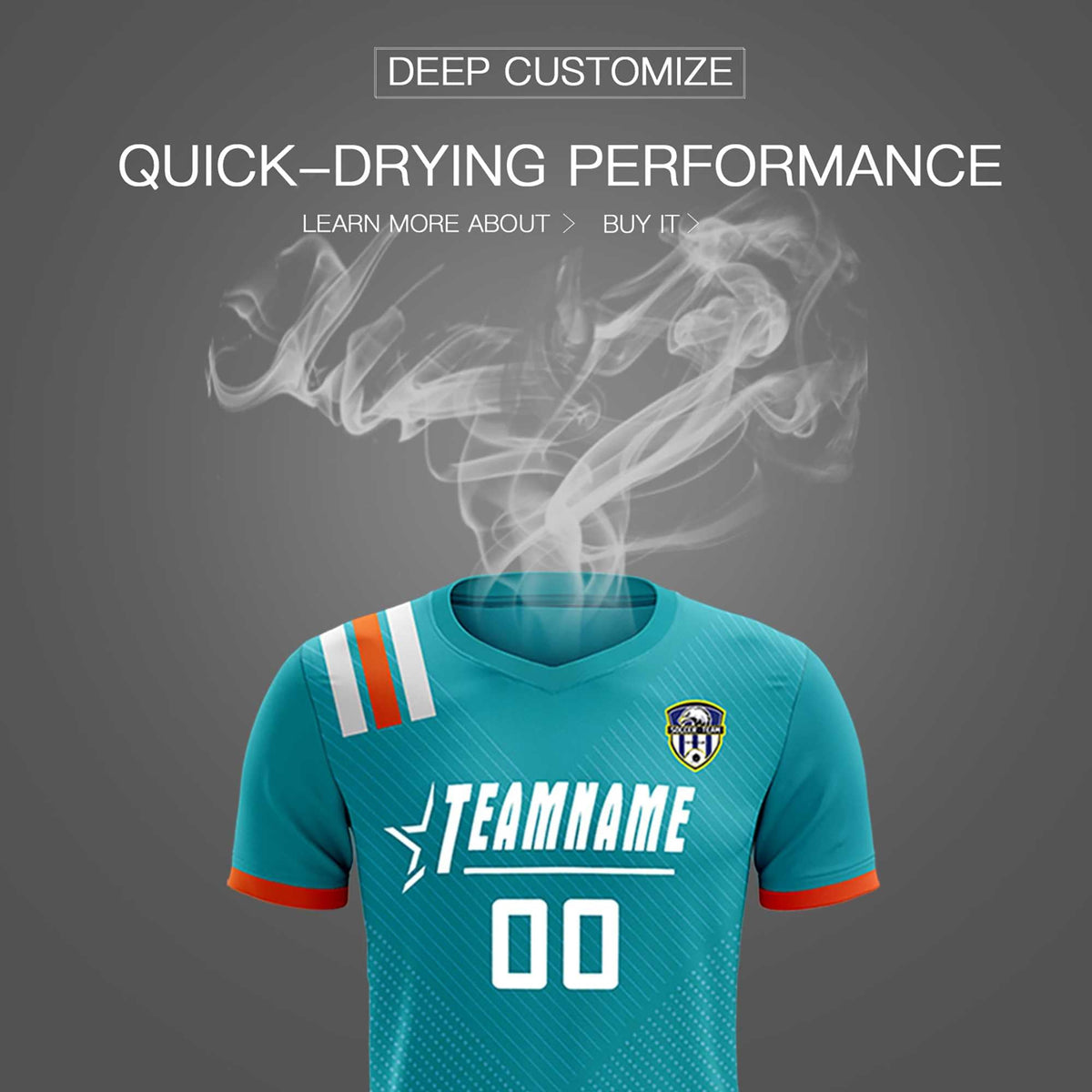 Custom Aqua Striped Sportswear Football Kit Jersey For Adults