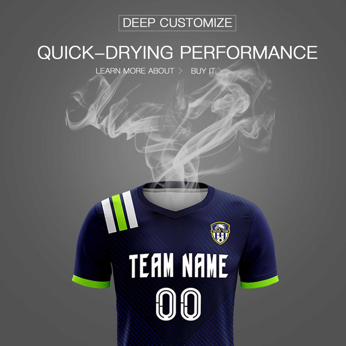 Custom Navy Striped Sportswear Football Kit Jersey For Adults