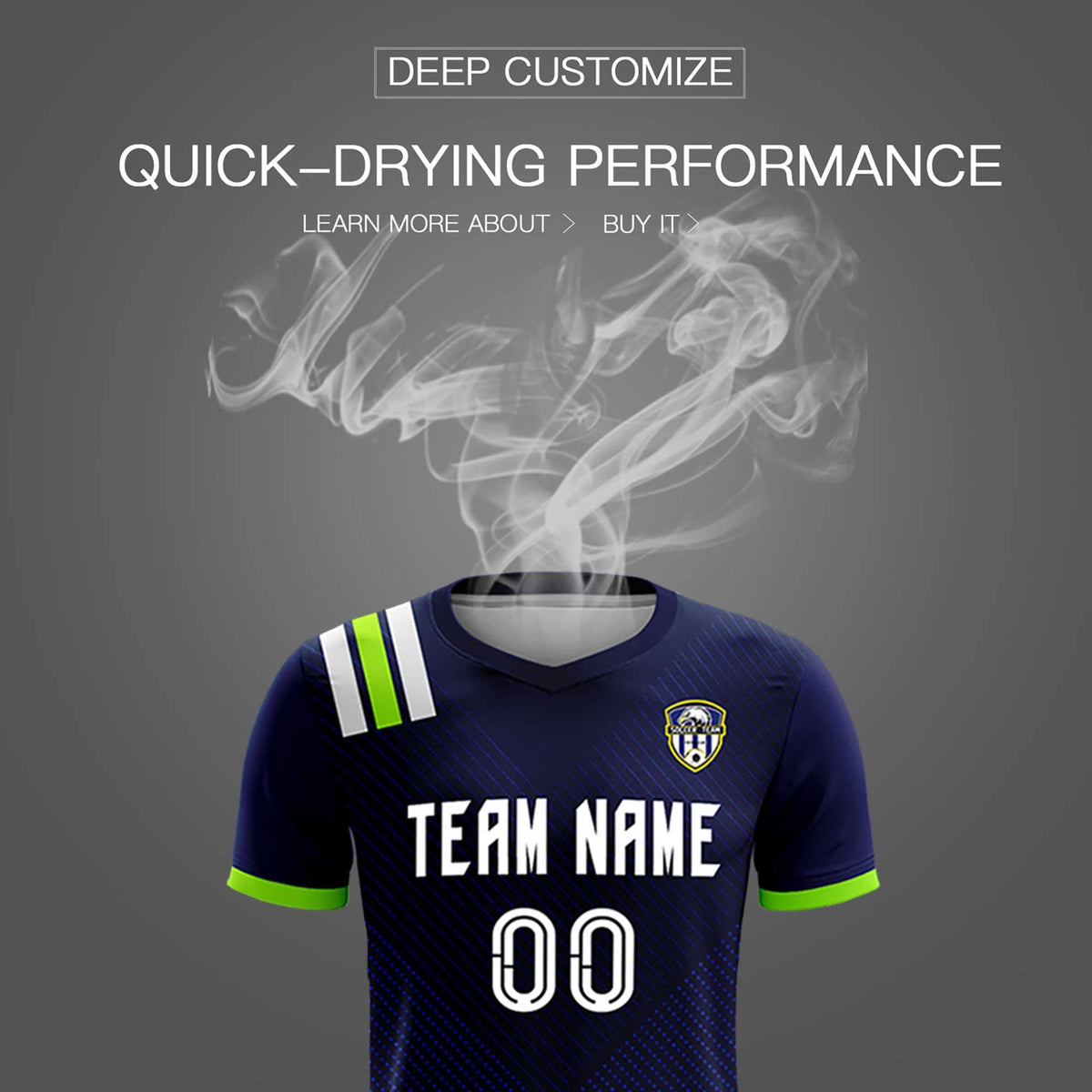 Custom Navy Striped Sportswear Football Kit Jersey For Adults