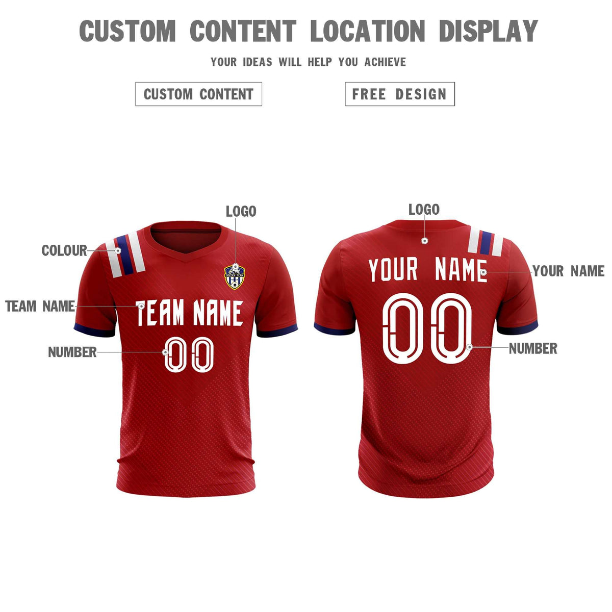 Custom Red Striped Sportswear Football Kit Jersey For Adults