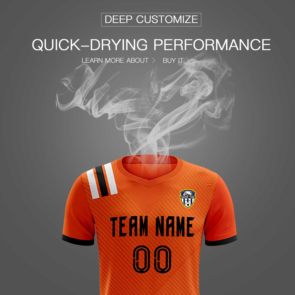 Custom Orange Striped Sportswear Football Kit Jersey For Adults