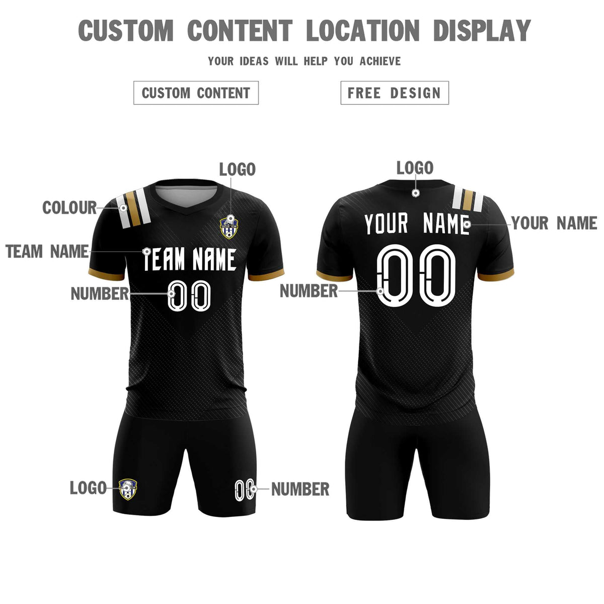Custom Black Striped Sportswear Football Kit Jersey For Adults
