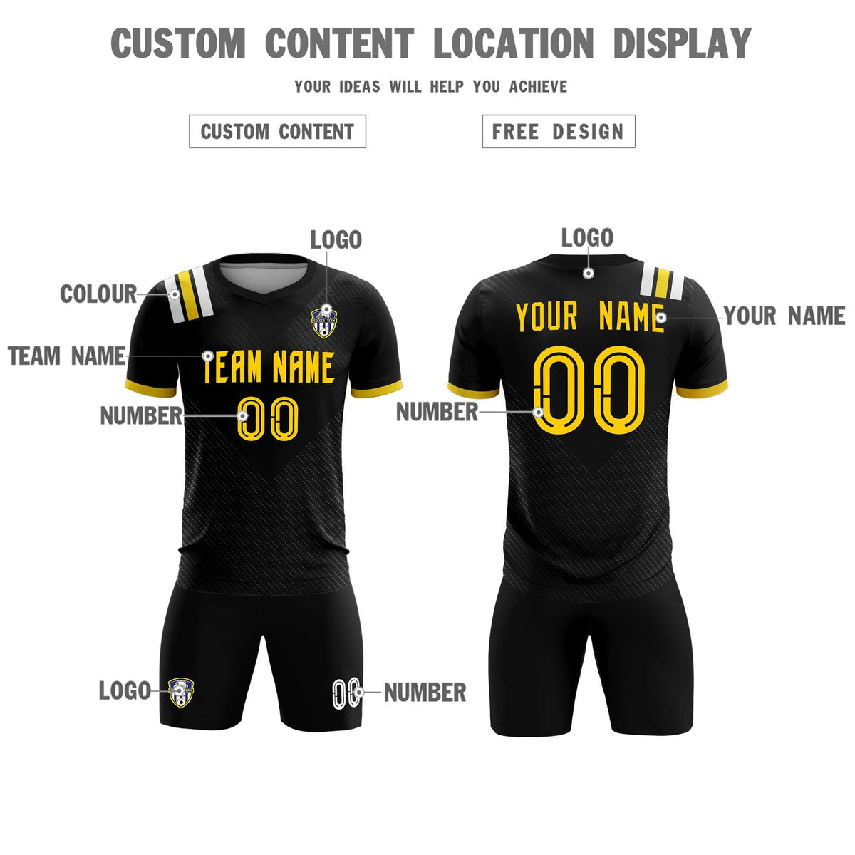 Custom Black Striped Sportswear Football Kit Jersey For Adults