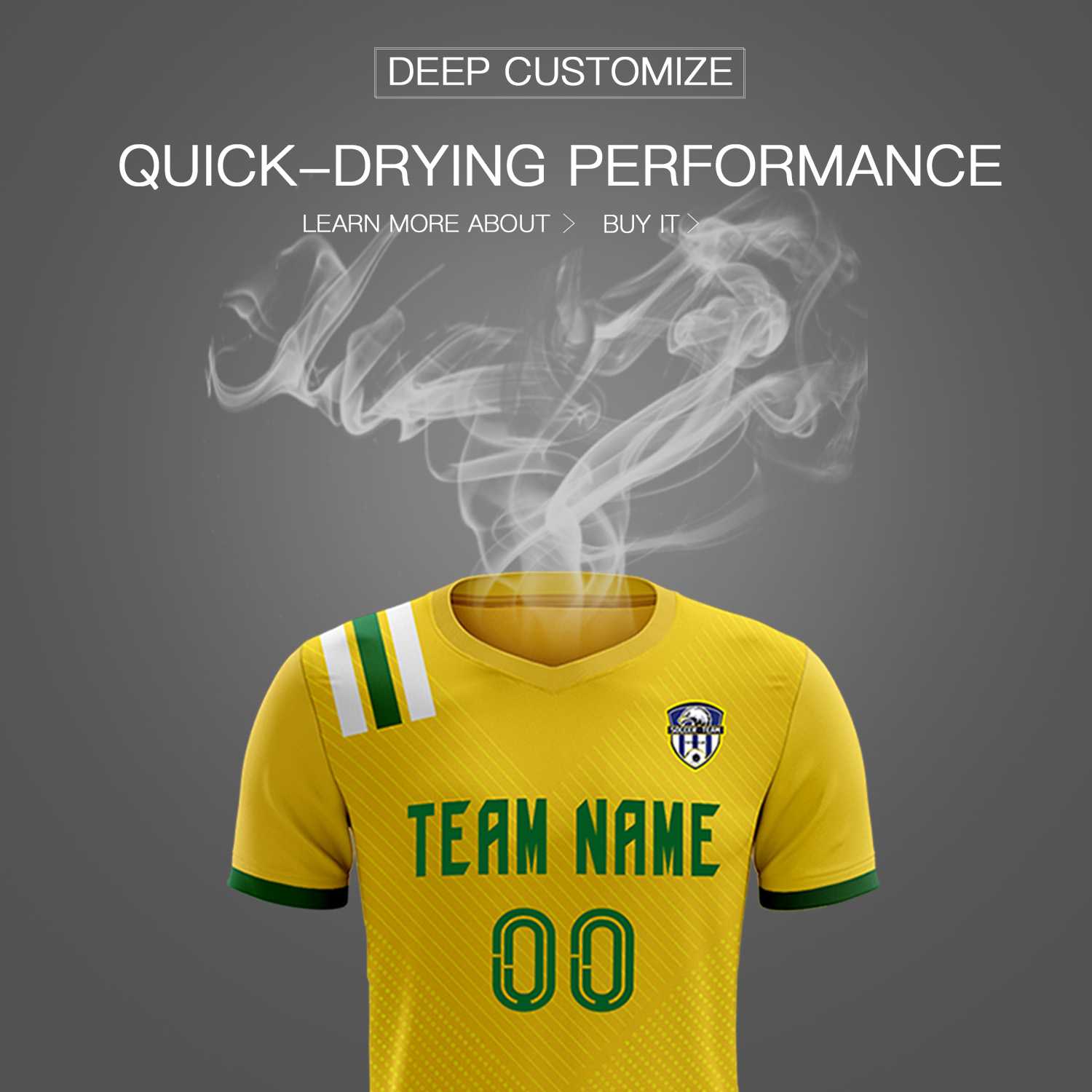 Custom Gold Striped Sportswear Football Kit Jersey For Adults