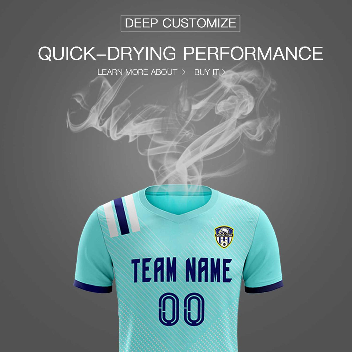 Custom Sky Blue Striped Sportswear Football Kit Jersey For Adults