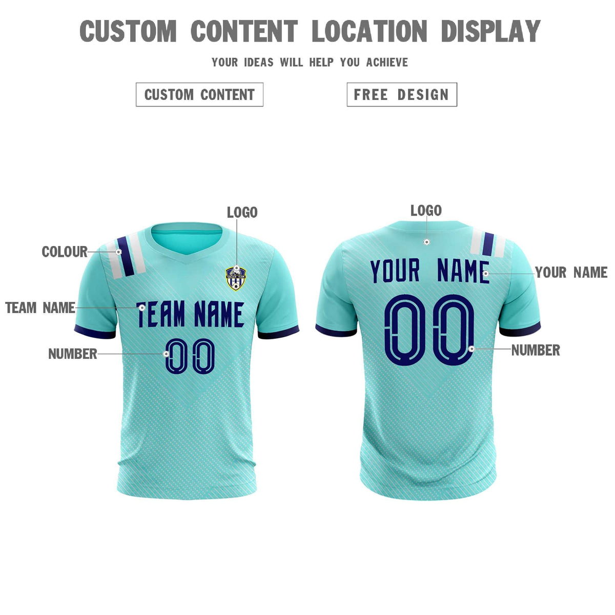 Custom Sky Blue Striped Sportswear Football Kit Jersey For Adults