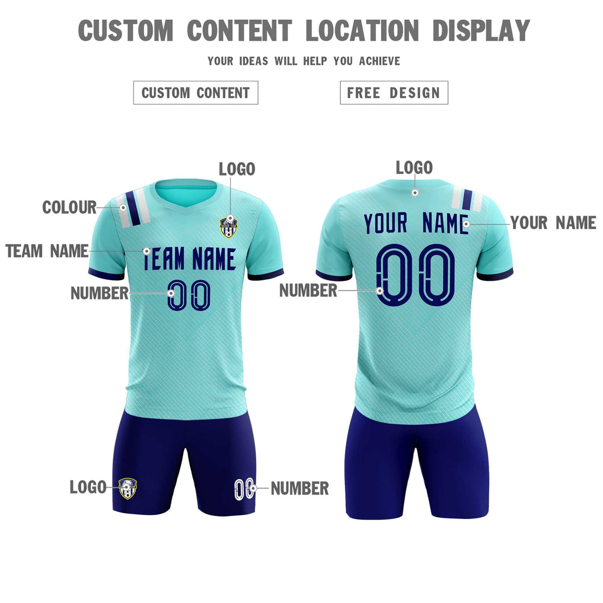 Custom Sky Blue Striped Sportswear Football Kit Jersey For Adults