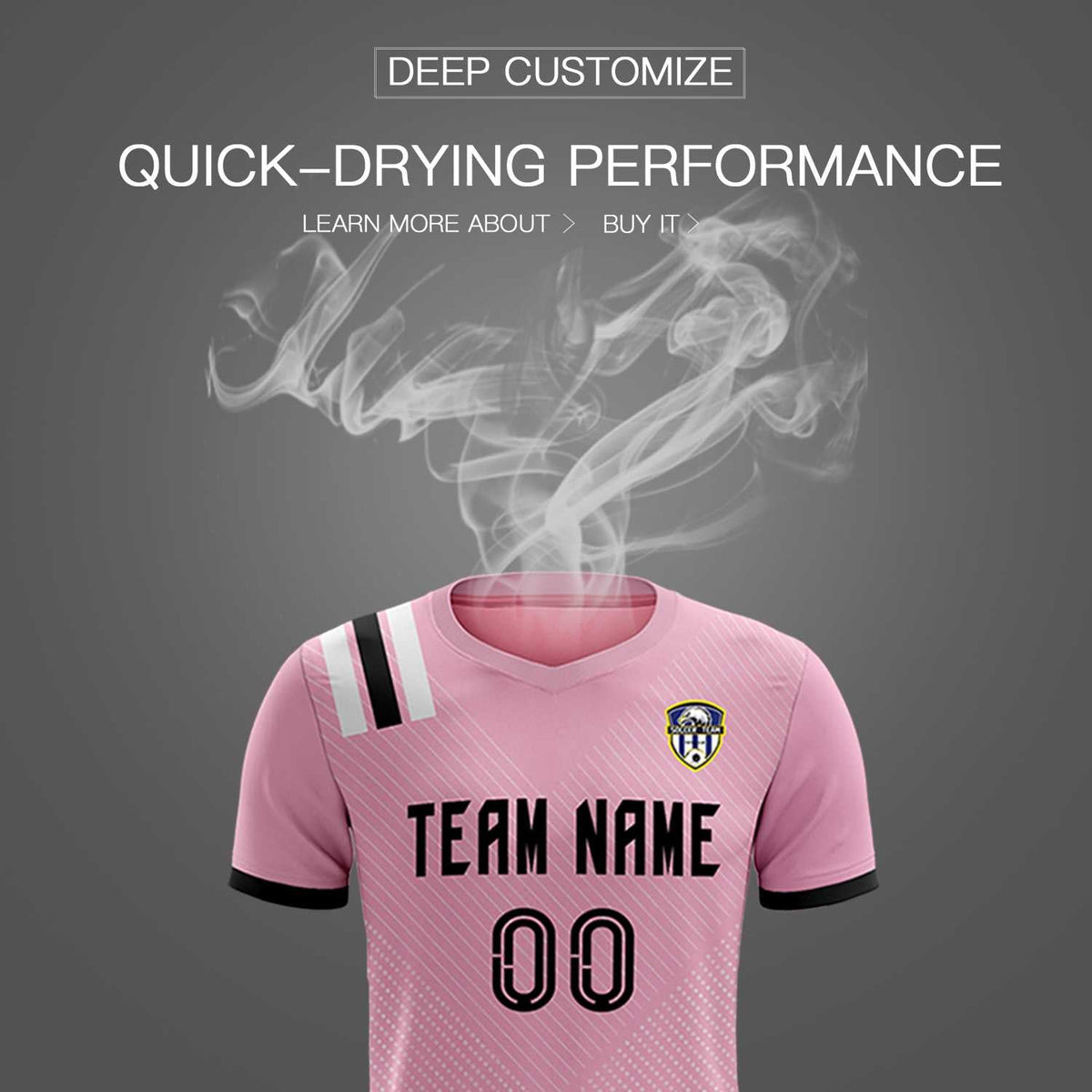 Custom Pink Striped Sportswear Football Kit Jersey For Adults