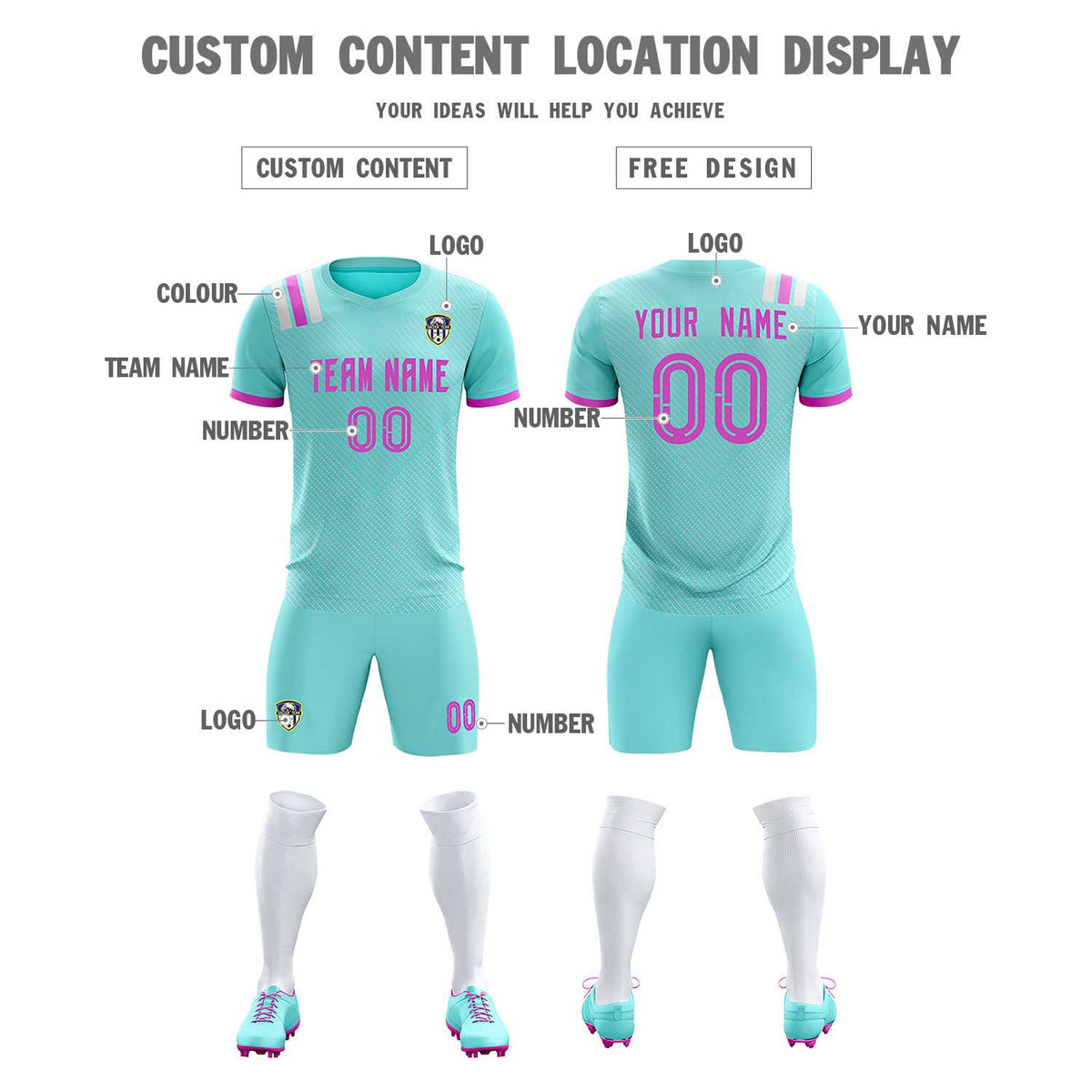 Custom Light Blue Striped Sportswear Football Kit Jersey For Adults