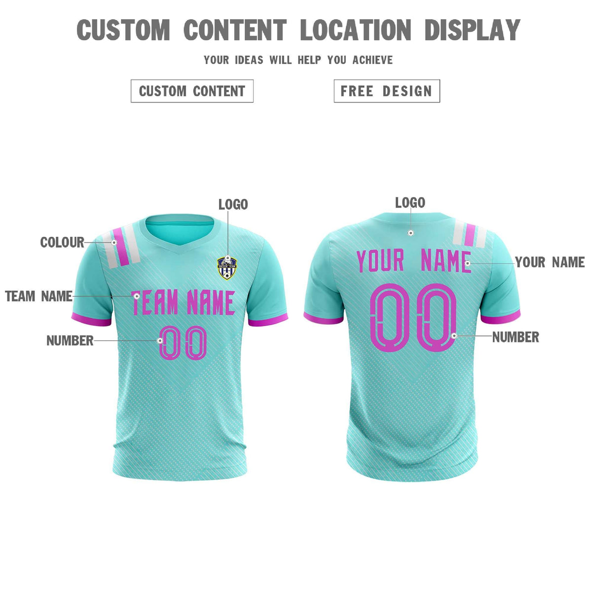 Custom Light Blue Striped Sportswear Football Kit Jersey For Adults