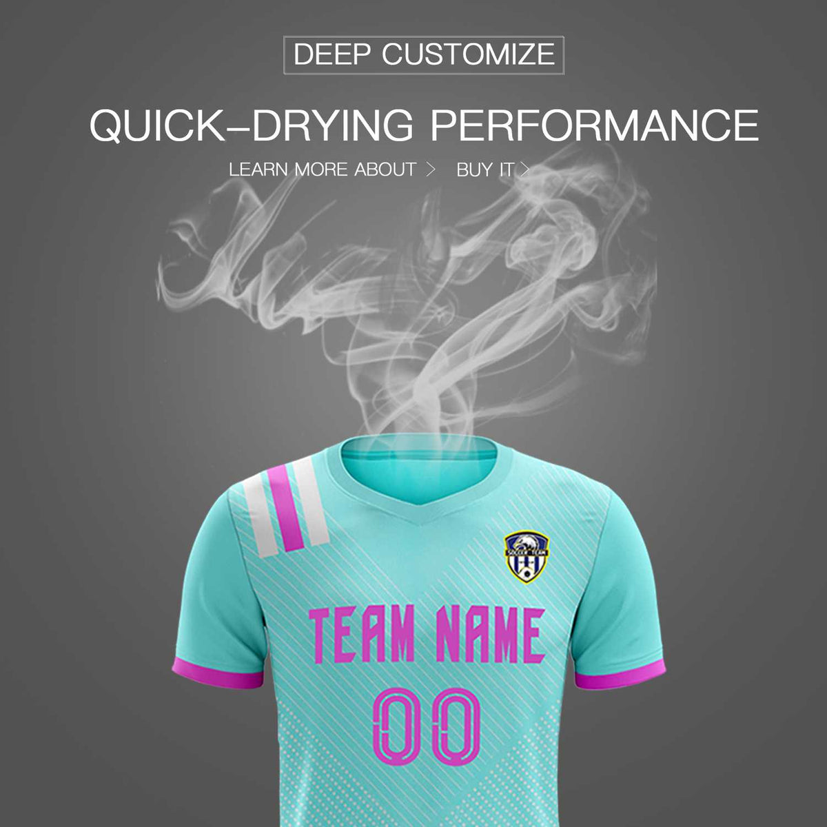 Custom Light Blue Striped Sportswear Football Kit Jersey For Adults