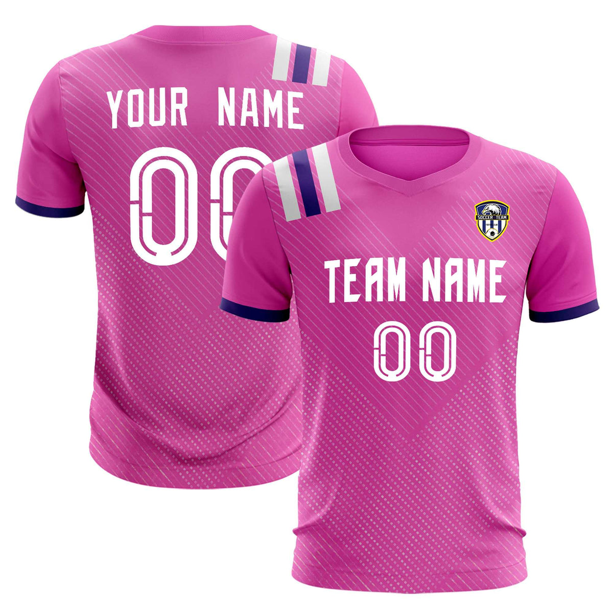 Custom Light Red Striped Sportswear Football Kit Jersey For Adults