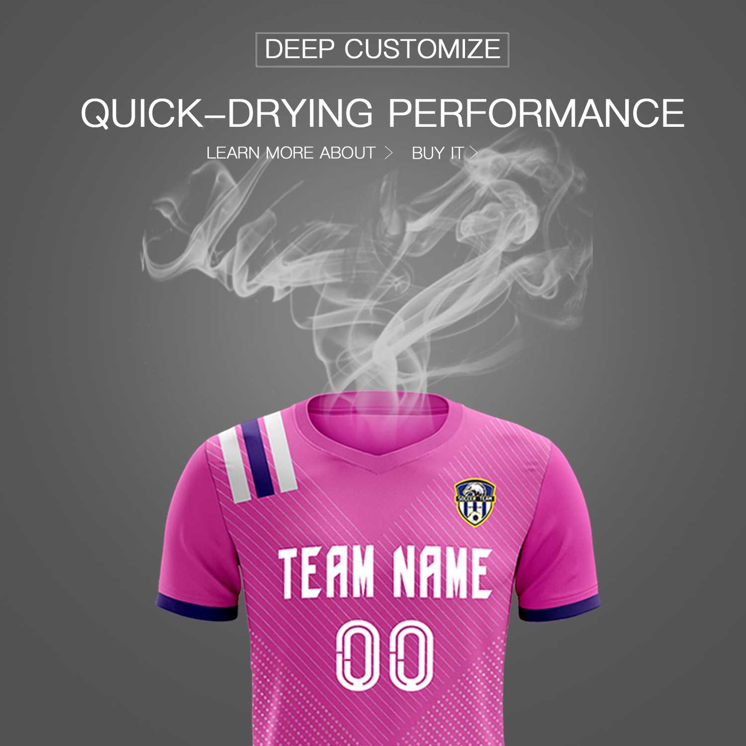Custom Light Red Striped Sportswear Football Kit Jersey For Adults